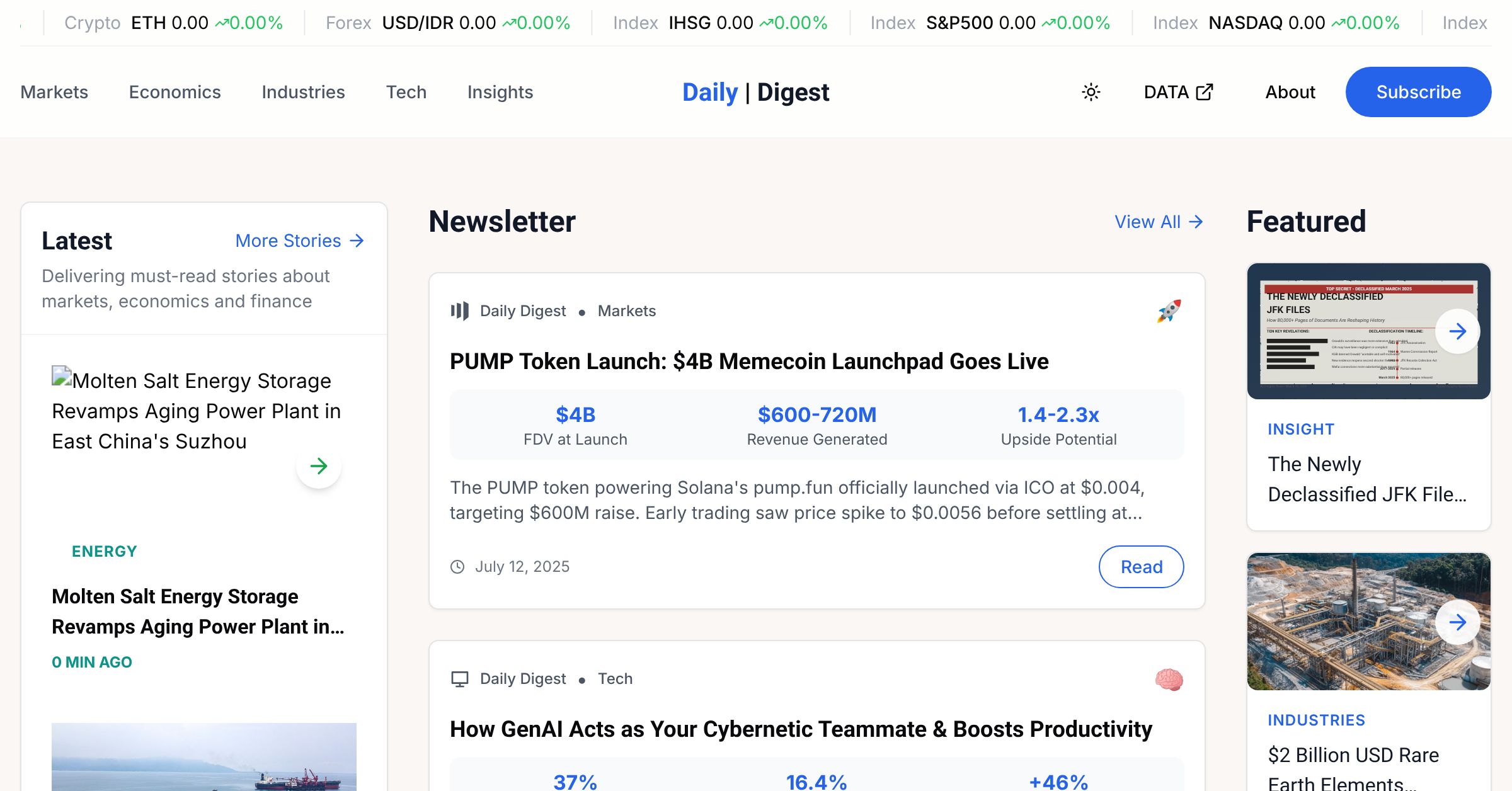 Daily Digest Homepage