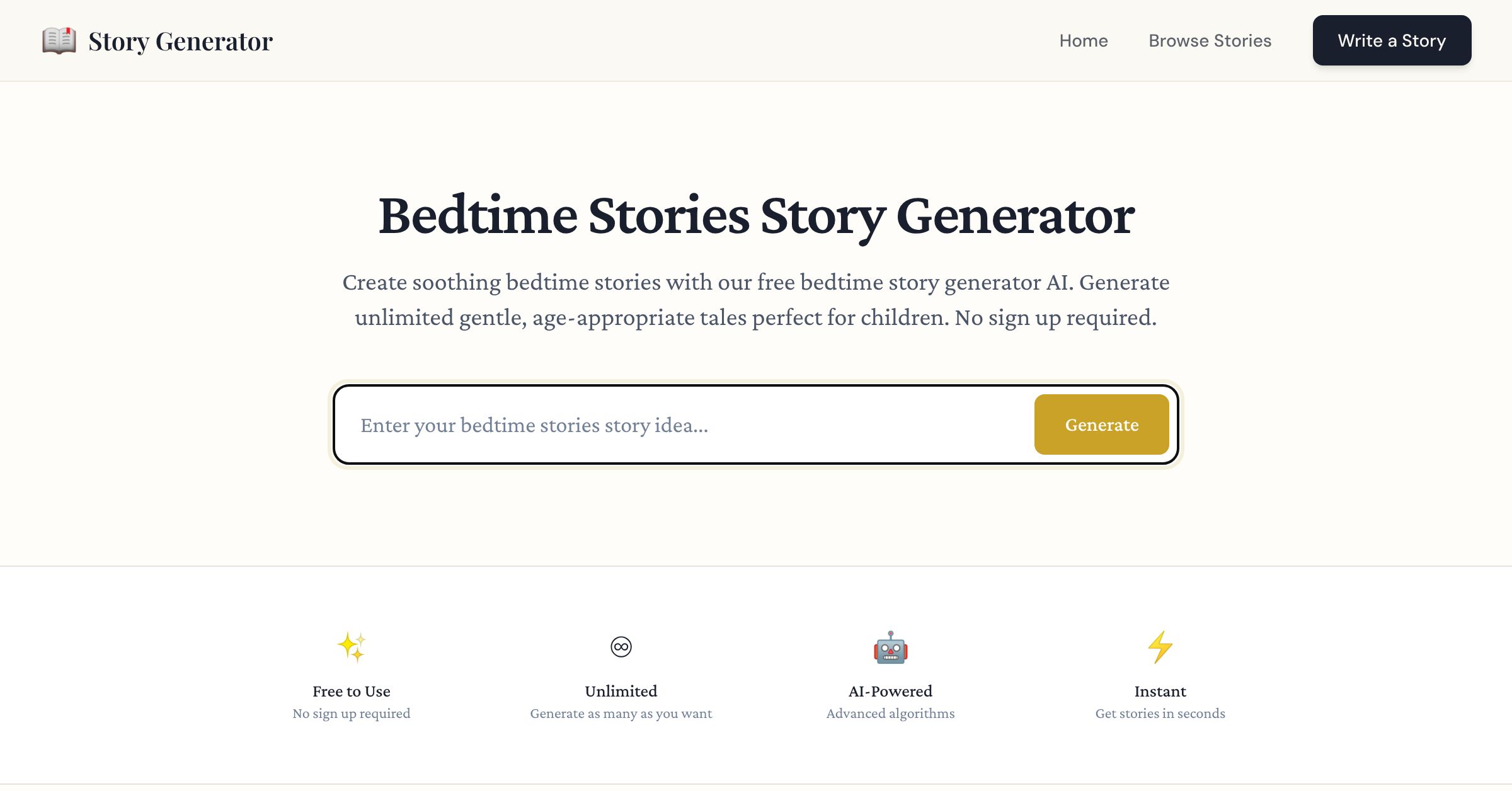 Bedtime Stories Story Generator - Free AI Bedtime Stories Stories ...