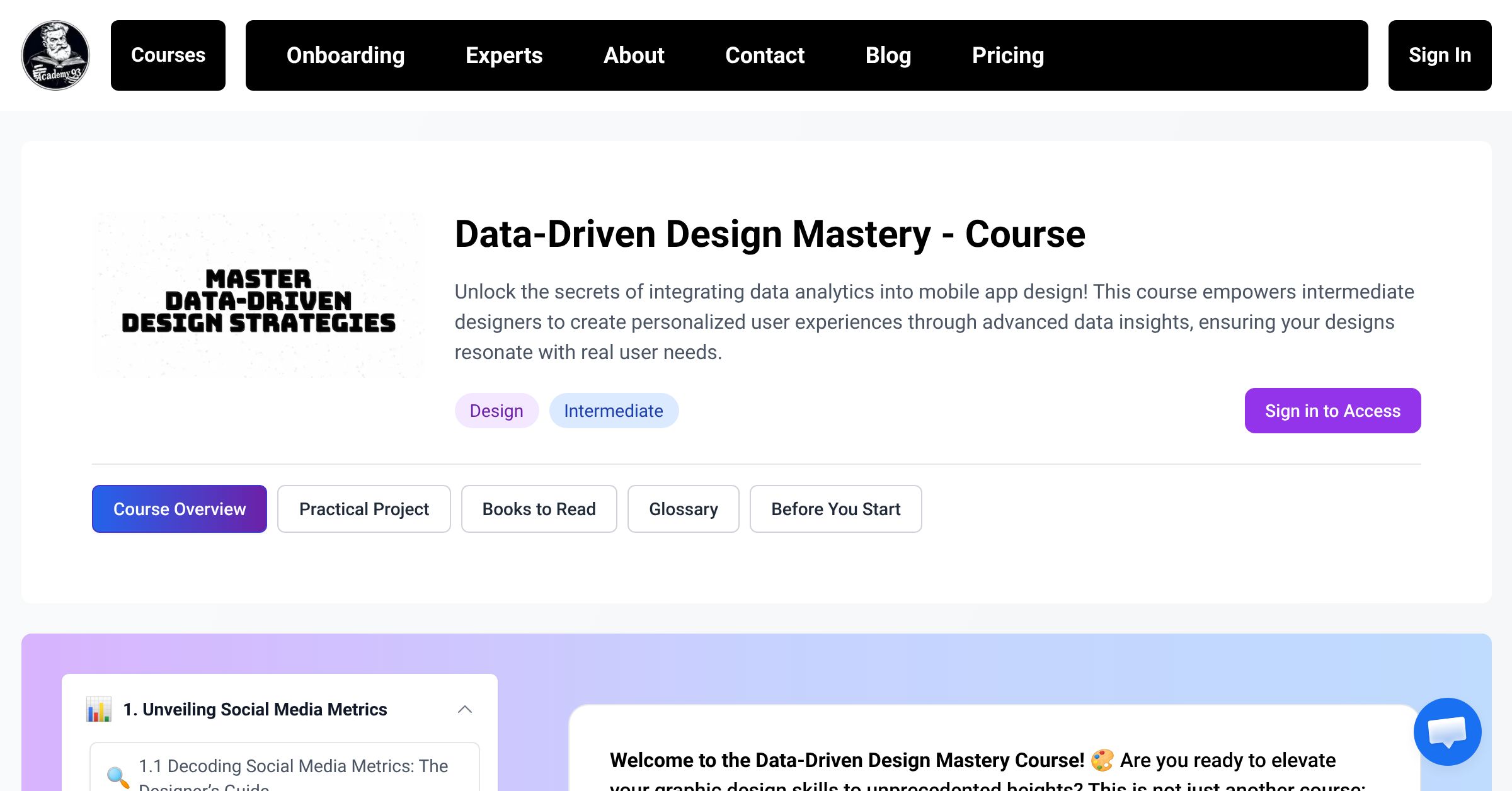 Course Overview | Data-Driven Design Mastery - Course | Academy93
