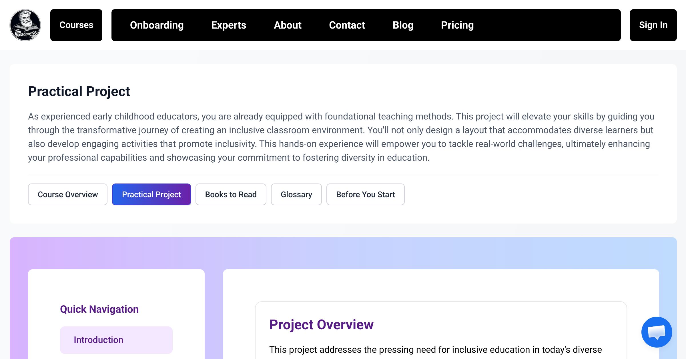 Practical Project | Inclusive Classroom Design Course | Academy93