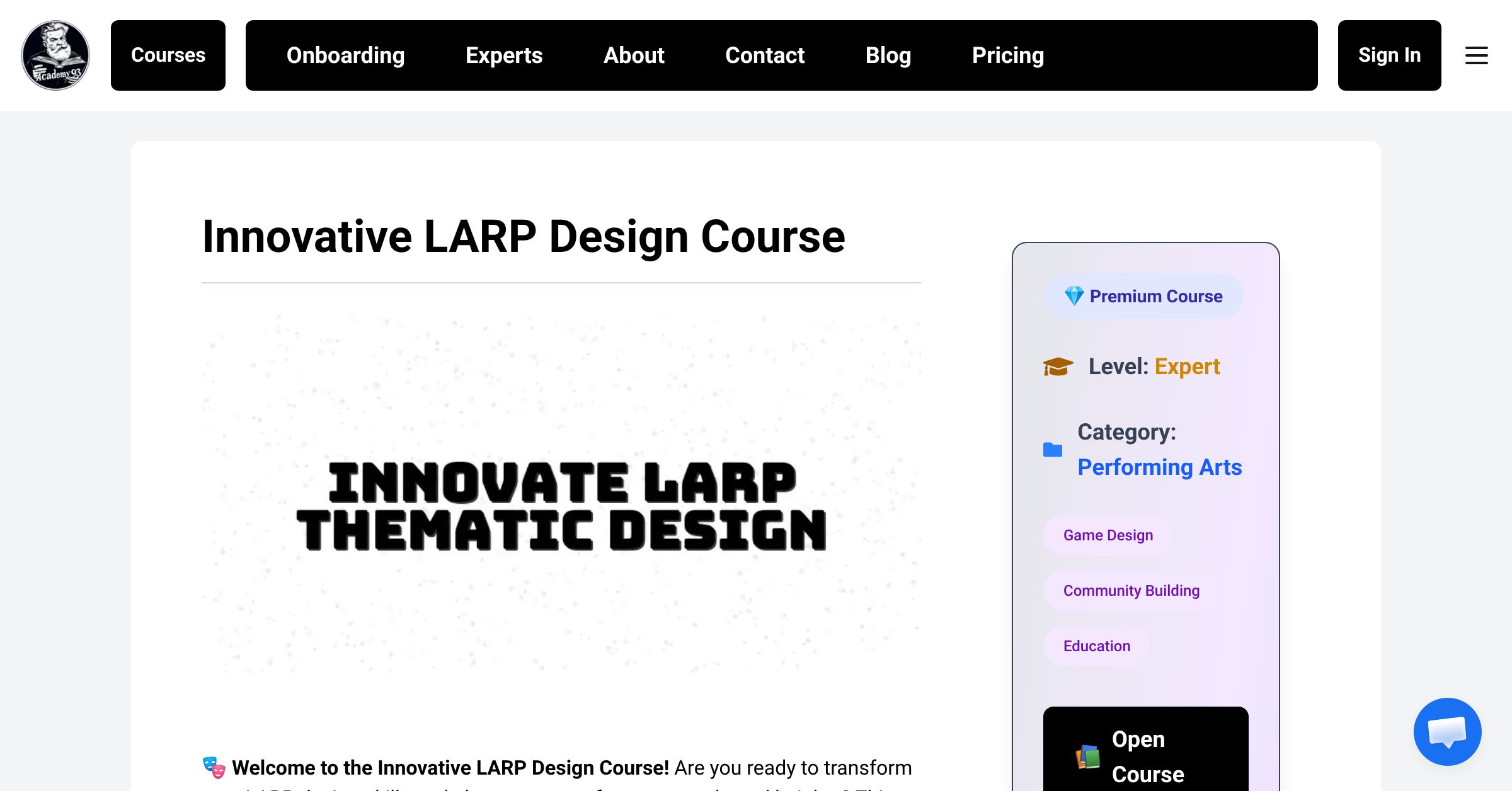 Practical Project | Innovative LARP Design Course | Academy93