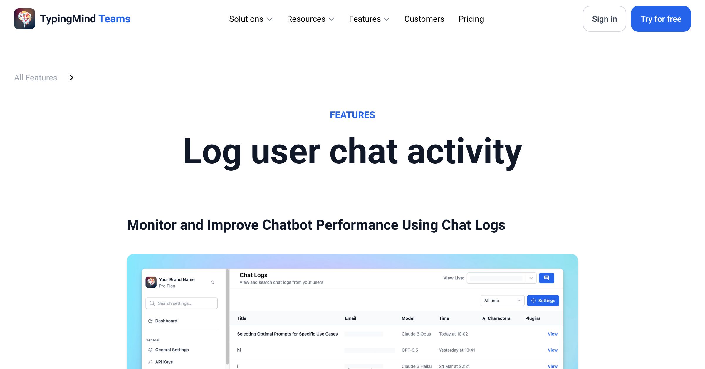 TypingMind Teams - Chat Logs