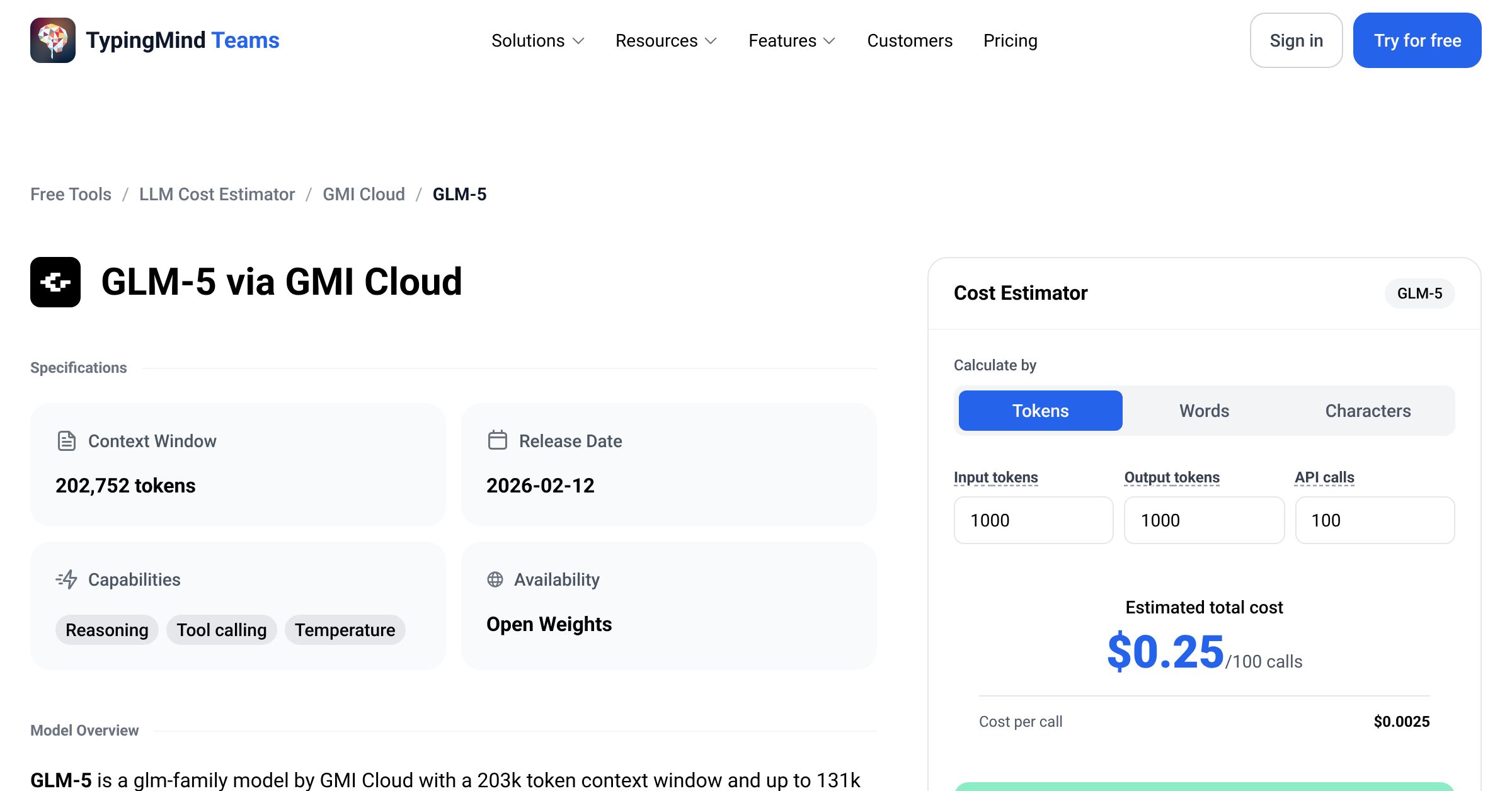 GMI Cloud GLM-5 API Pricing Calculator