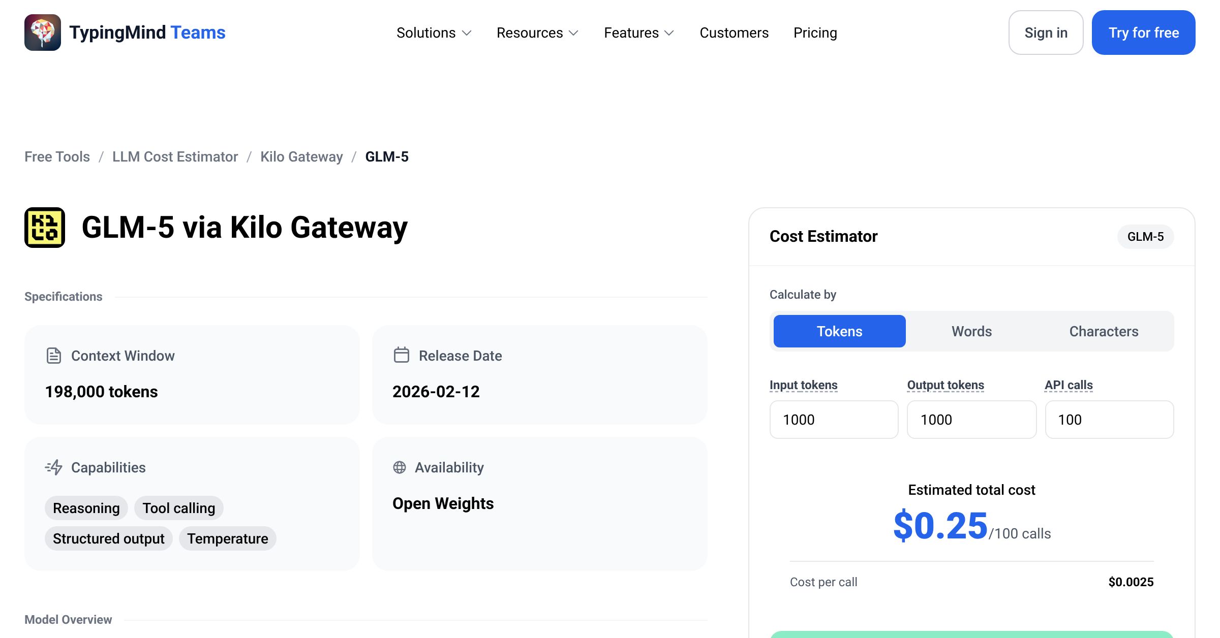 Kilo Gateway Z.ai: GLM 5 API Pricing Calculator