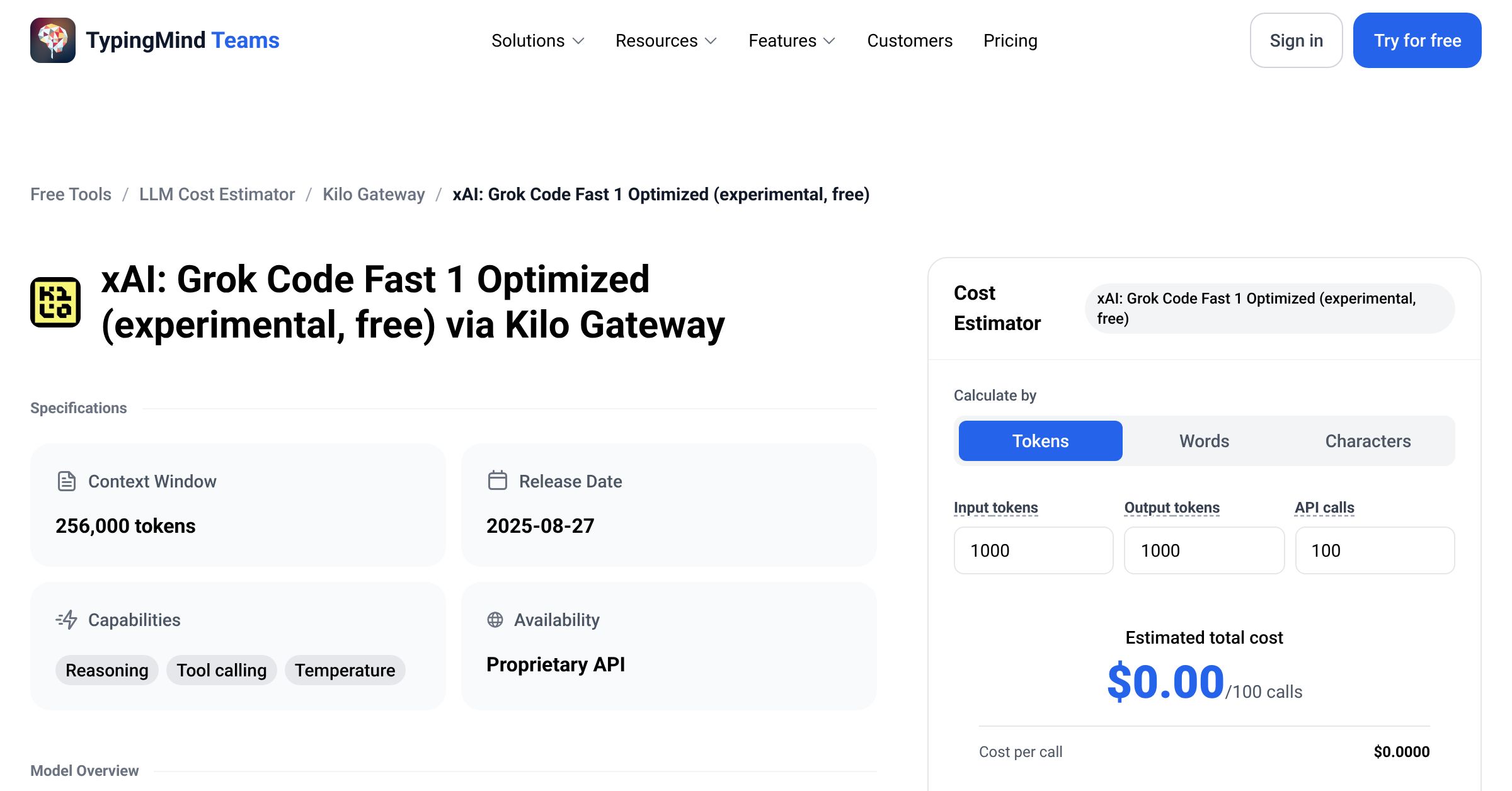 Kilo Gateway xAI: Grok Code Fast 1 Optimized (experimental, free) API ...