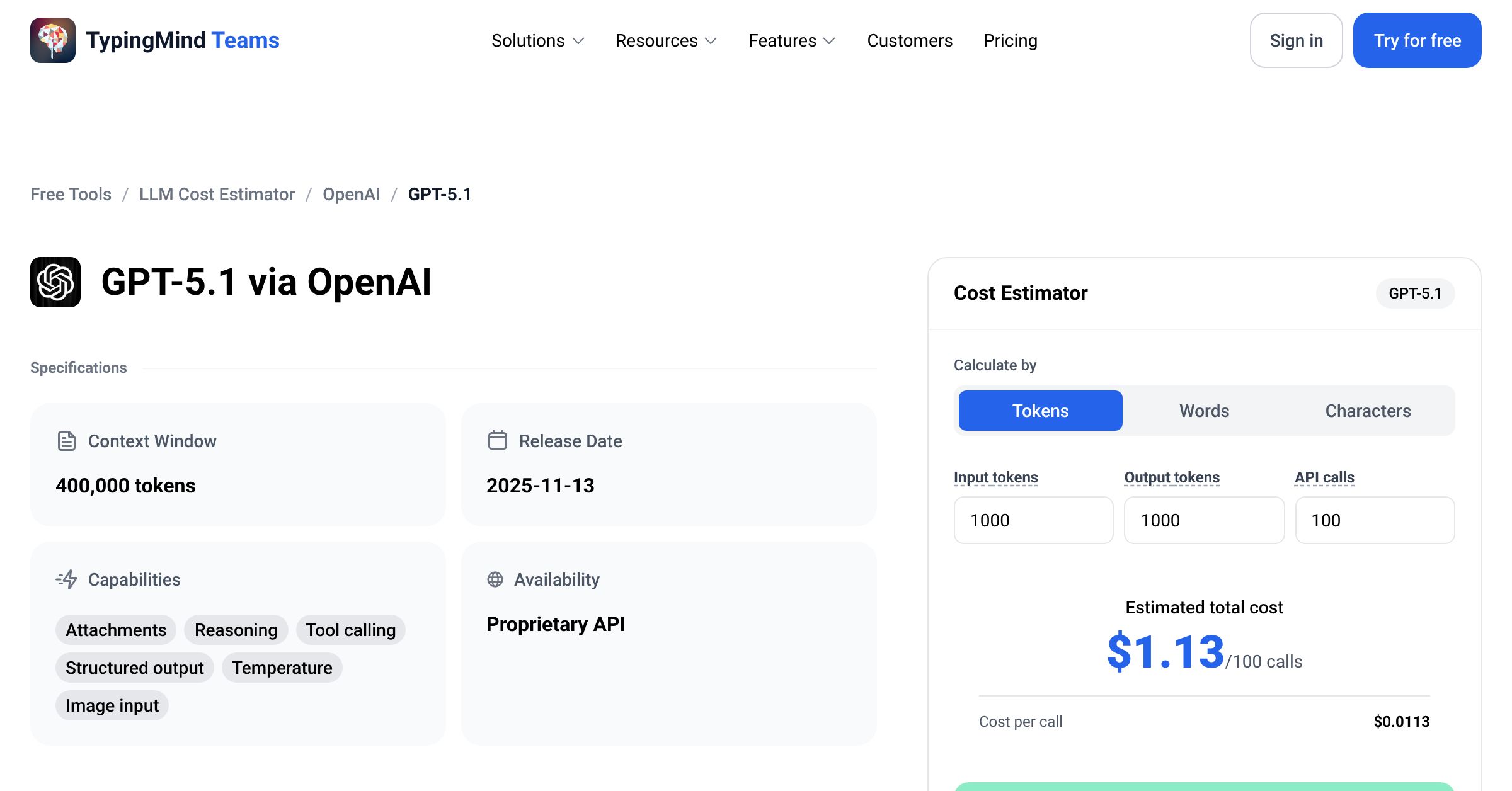 OpenAI GPT-5.1 API Pricing Calculator