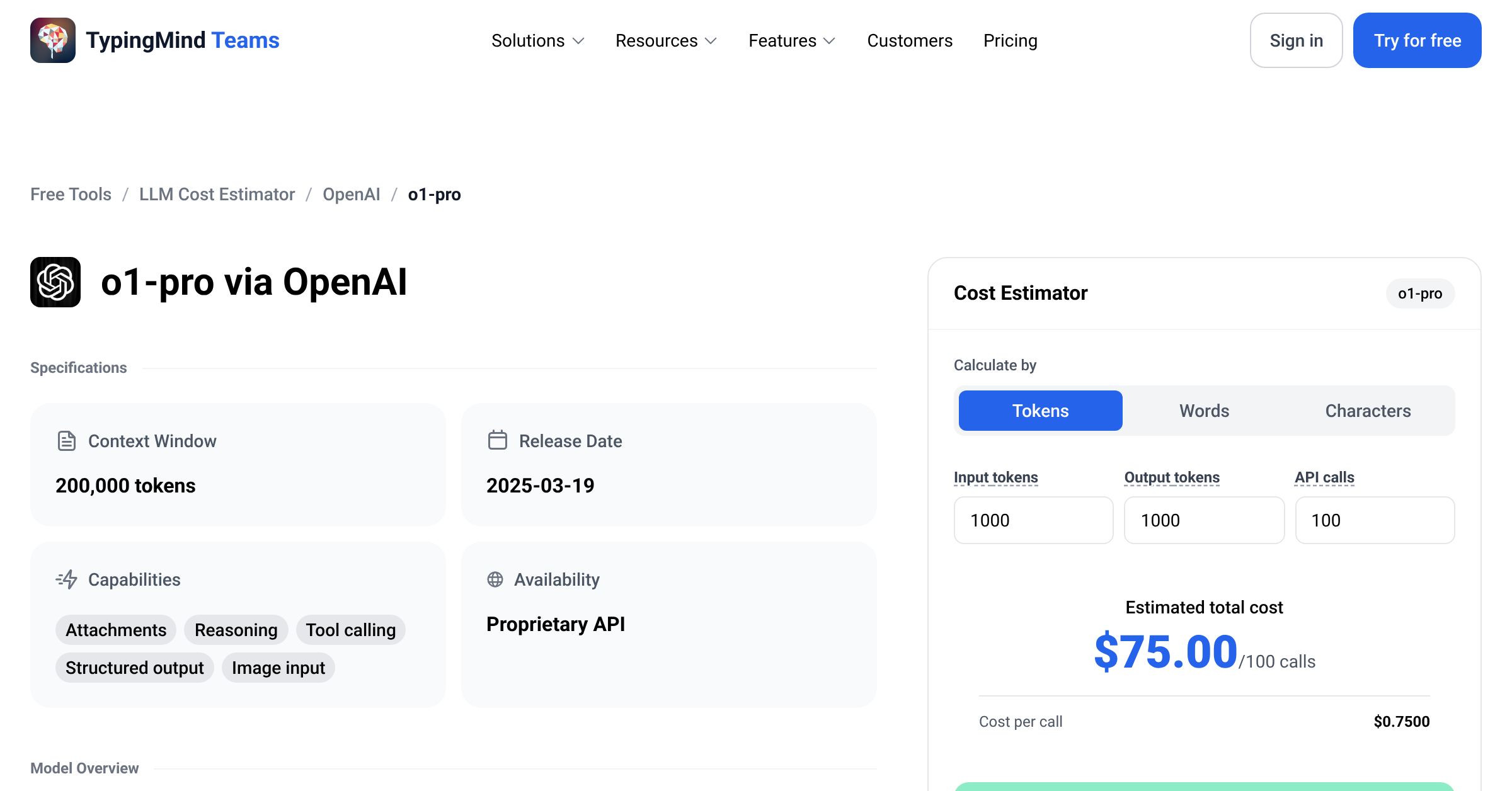 OpenAI o1-pro API Pricing Calculator
