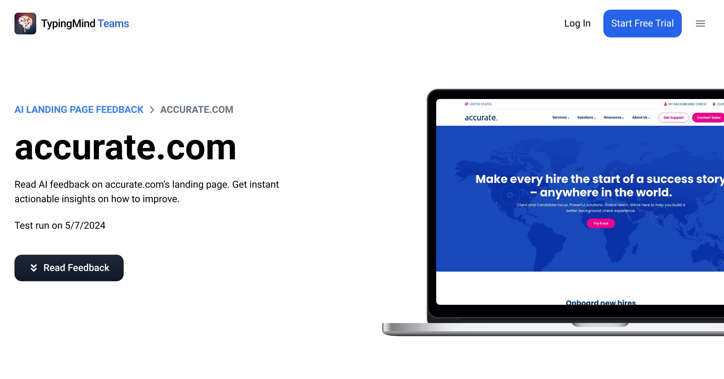 AI Landing Page Feedback for