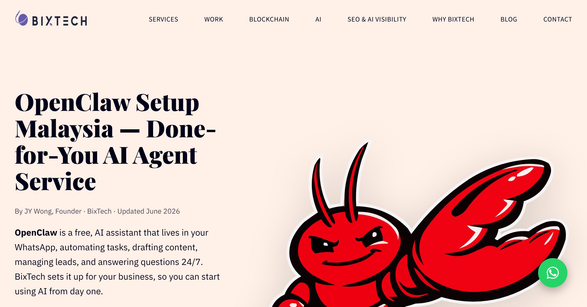 OpenClaw Setup Malaysia — Done-for-You Service in KL | BixTech