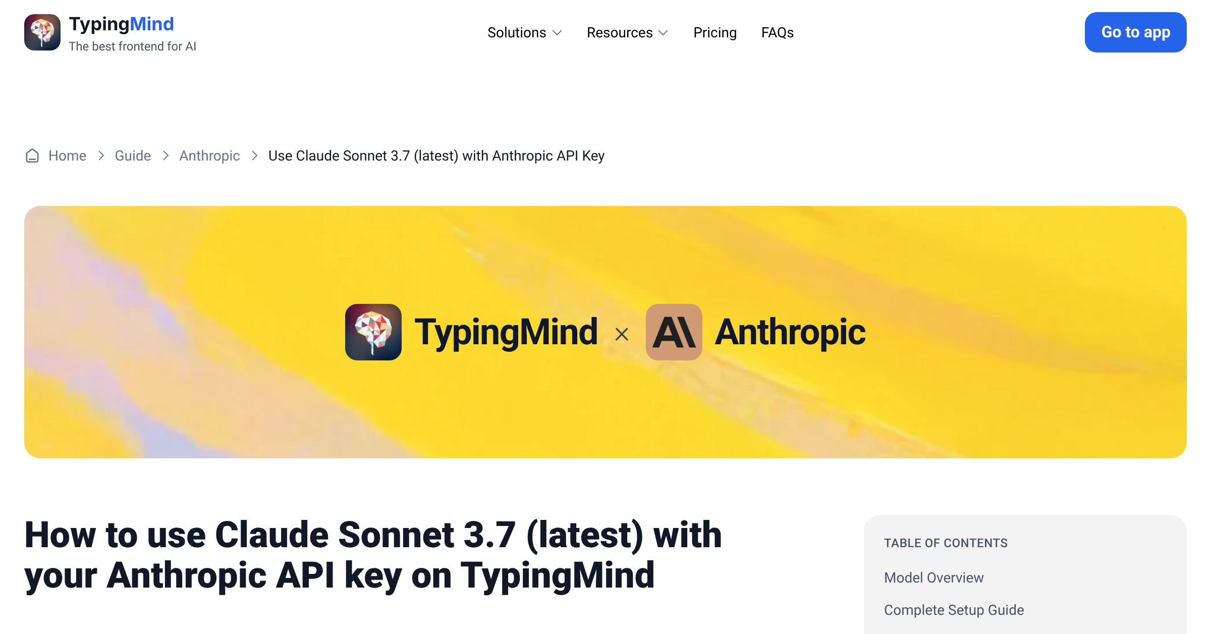 Connect and use Claude Sonnet 3.7 (latest) from Anthropic with API Key ...