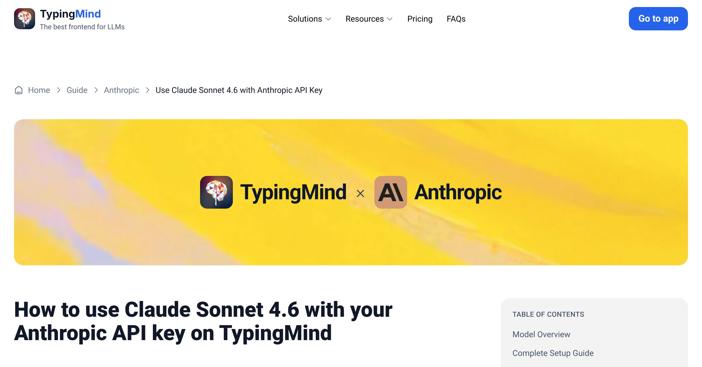 Connect and use Claude Sonnet 4.6 from Anthropic with API Key | TypingMind
