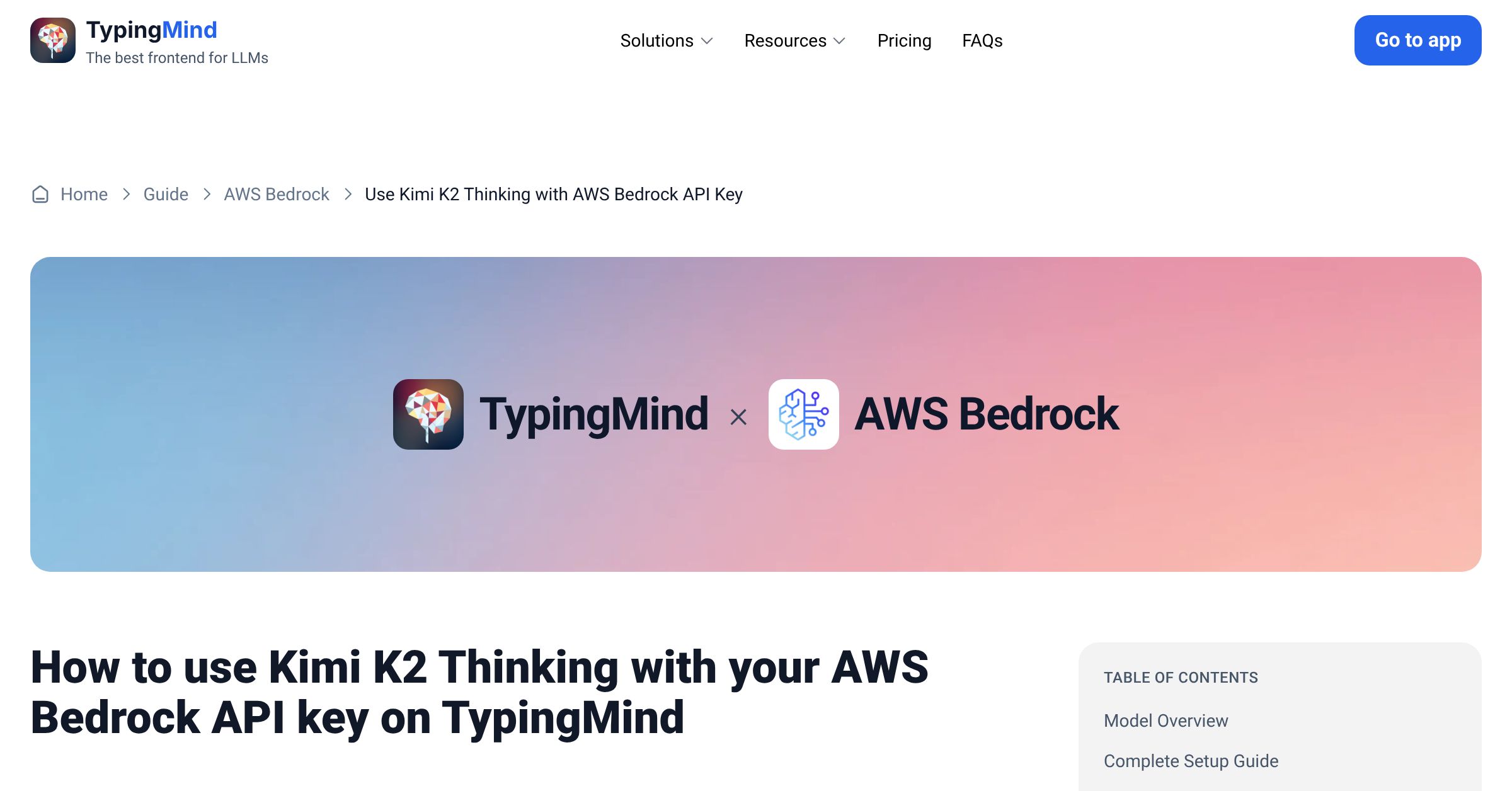 Use Kimi K2 Thinking AWS Bedrock with your own API key on TypingMind ...