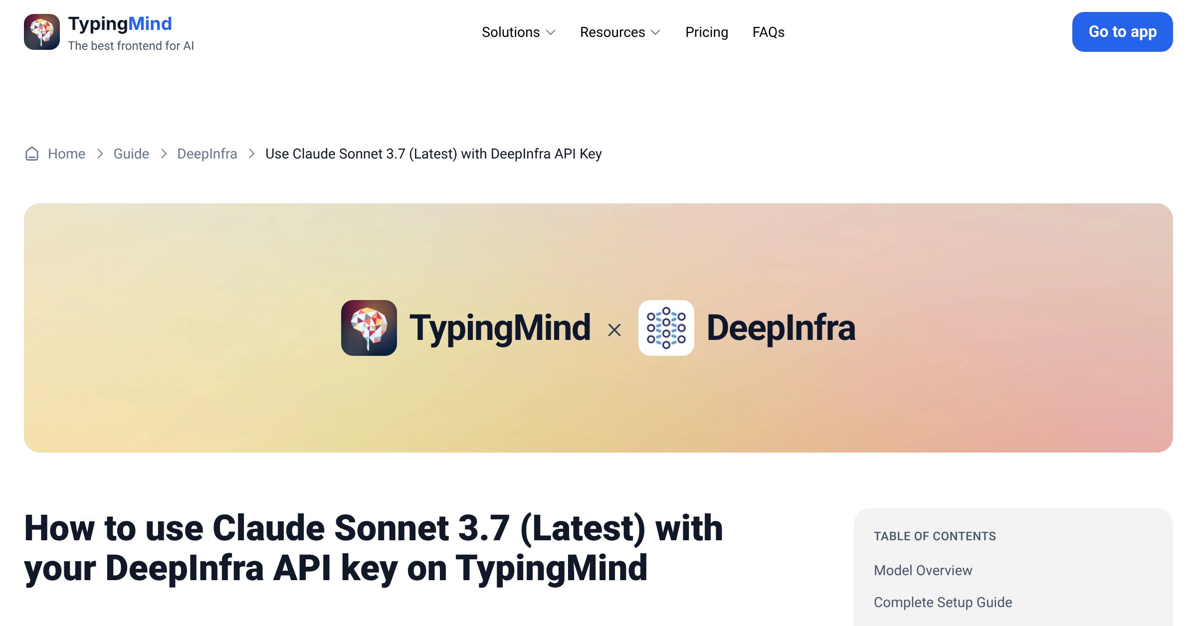 Connect and use Claude Sonnet 3.7 (Latest) from DeepInfra with API Key ...