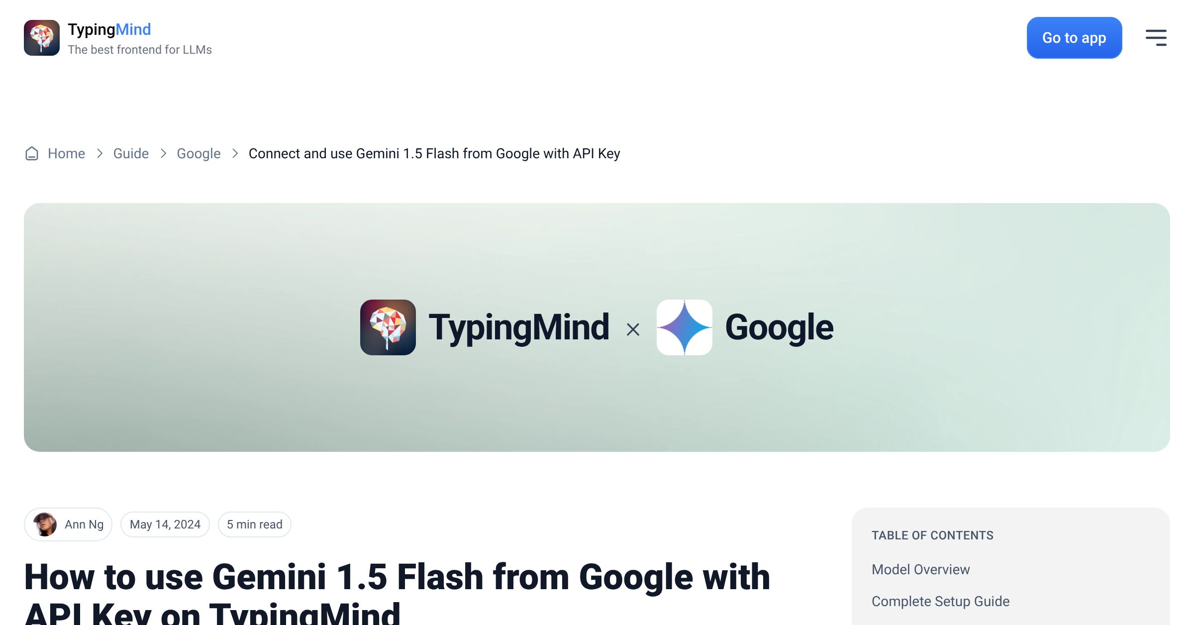 Connect and use Gemini 1.5 Flash from Google with API Key | TypingMind