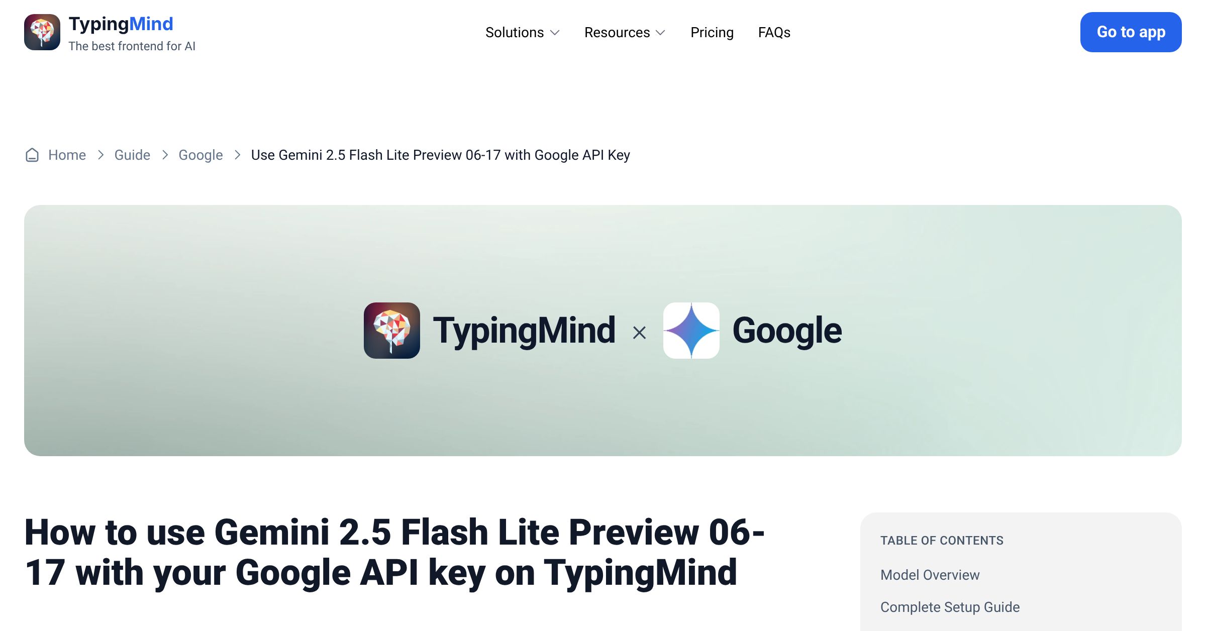 Connect and use Gemini 2.5 Flash Lite Preview 06-17 from Google with ...