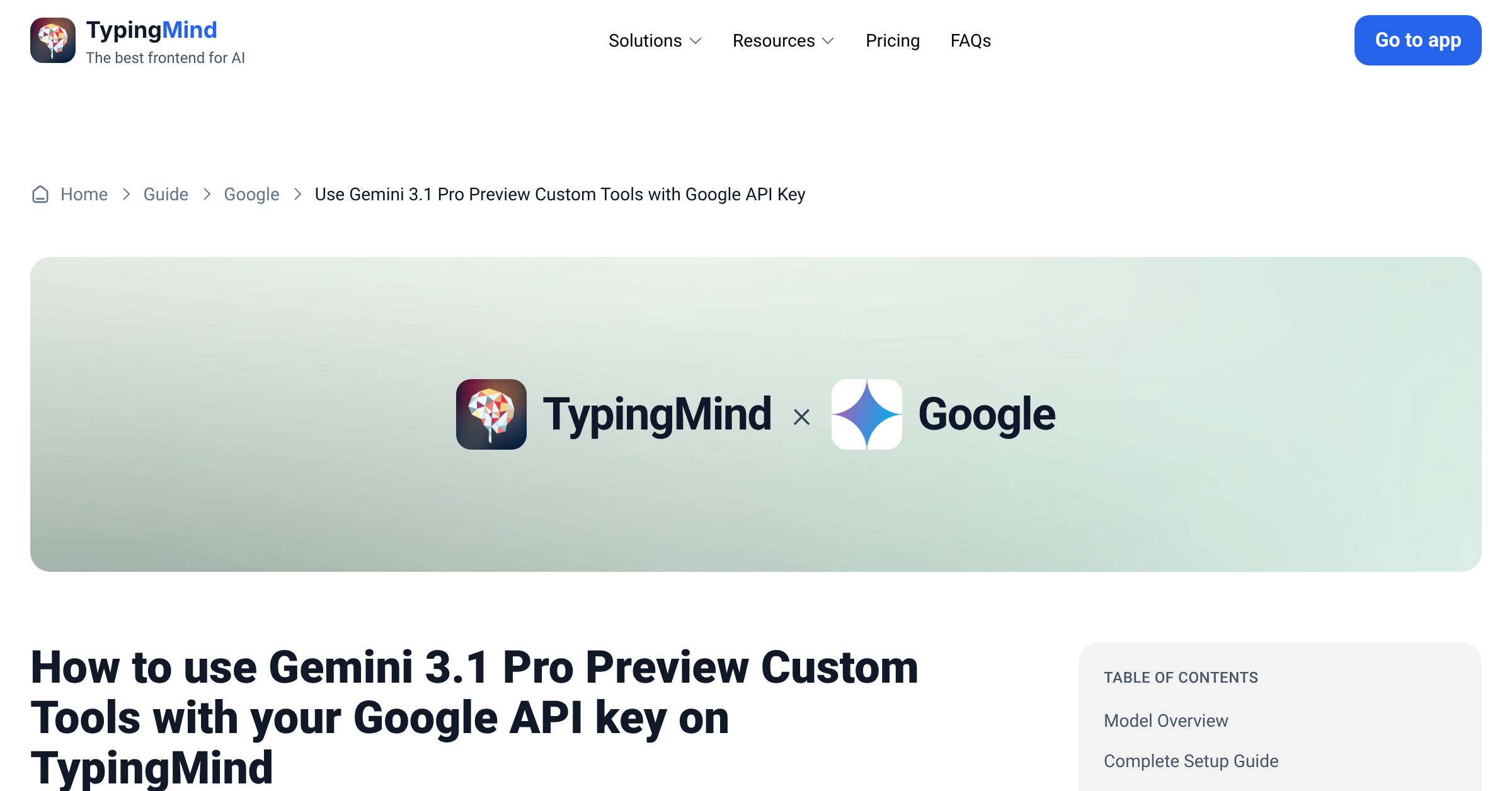Connect and use Gemini 3.1 Pro Preview Custom Tools from Google with ...