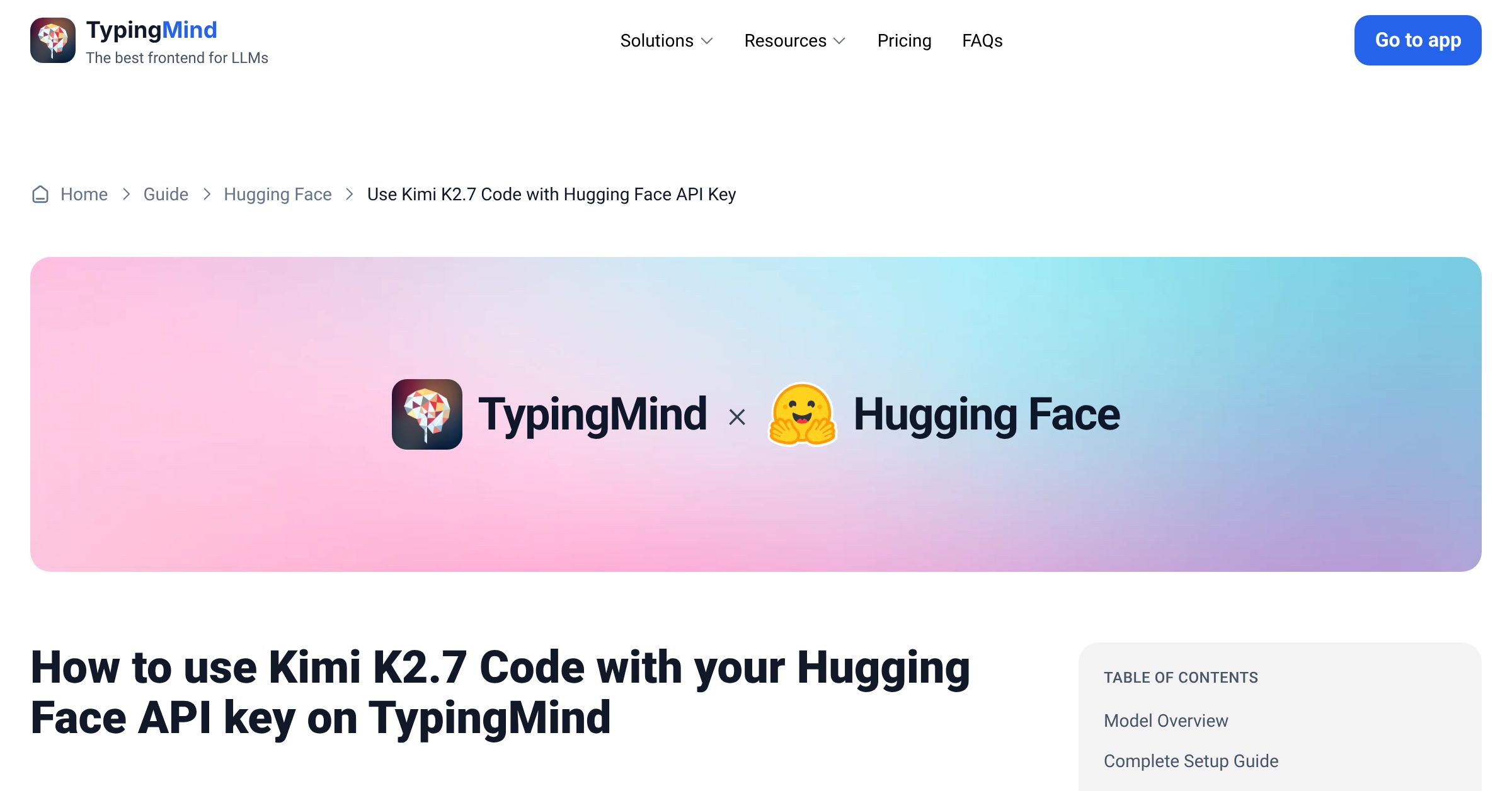 Use Kimi K2.7 Code on Hugging Face with your own API key on TypingMind ...