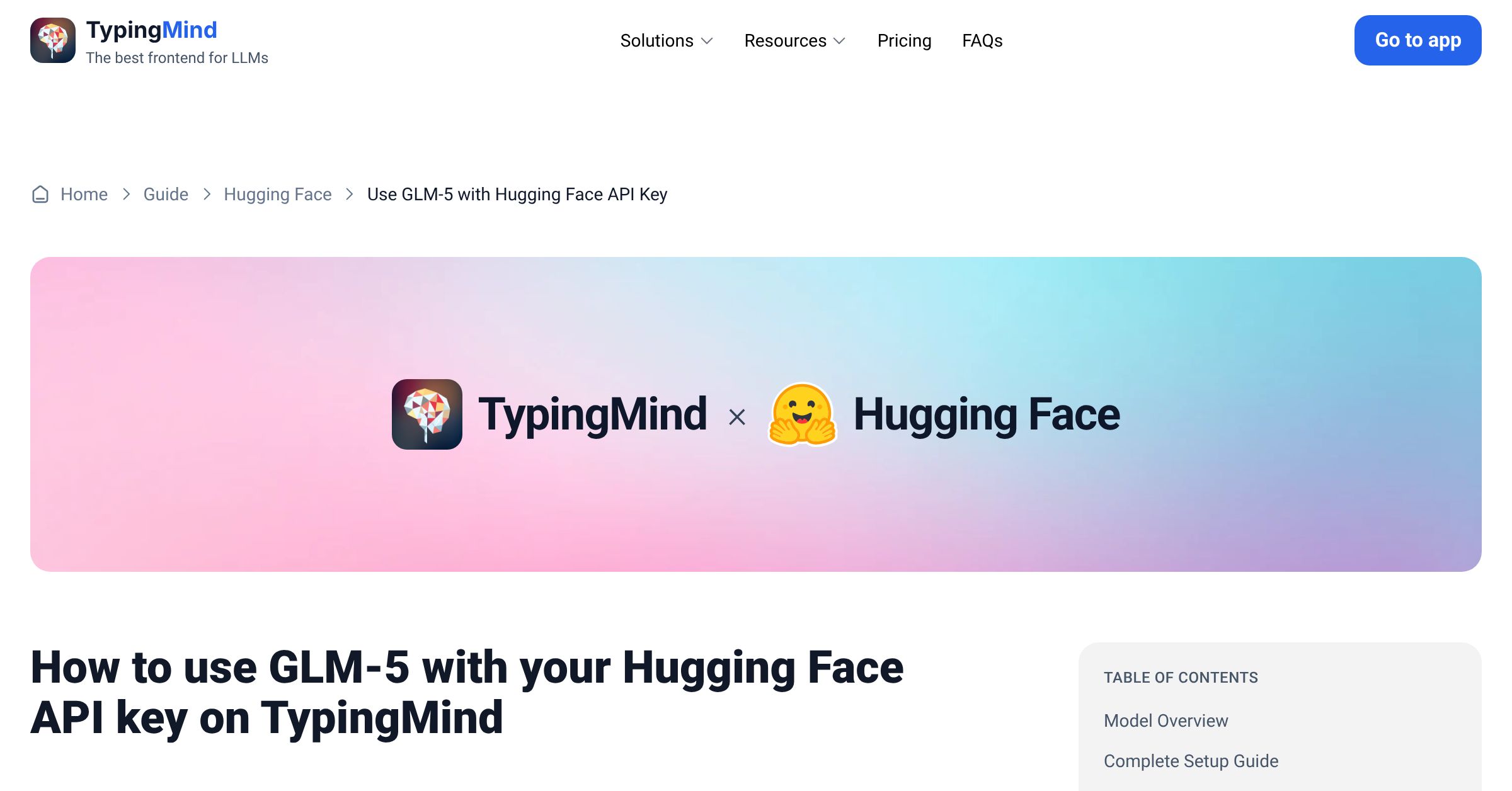 Use GLM-5 on Hugging Face with your own API key on TypingMind | TypingMind
