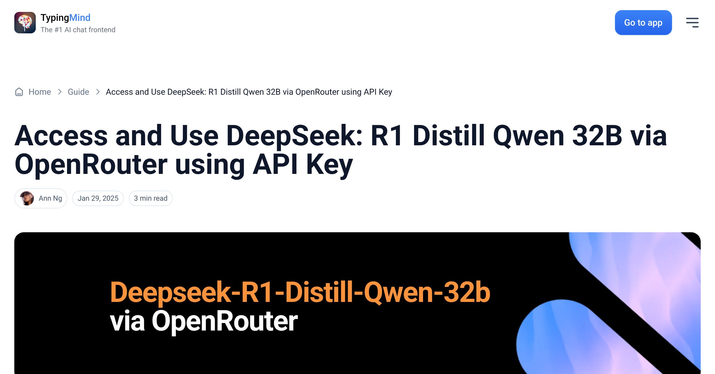 Cover image for Access DeepSeek: R1 Distill Qwen 32B via OpenRouter