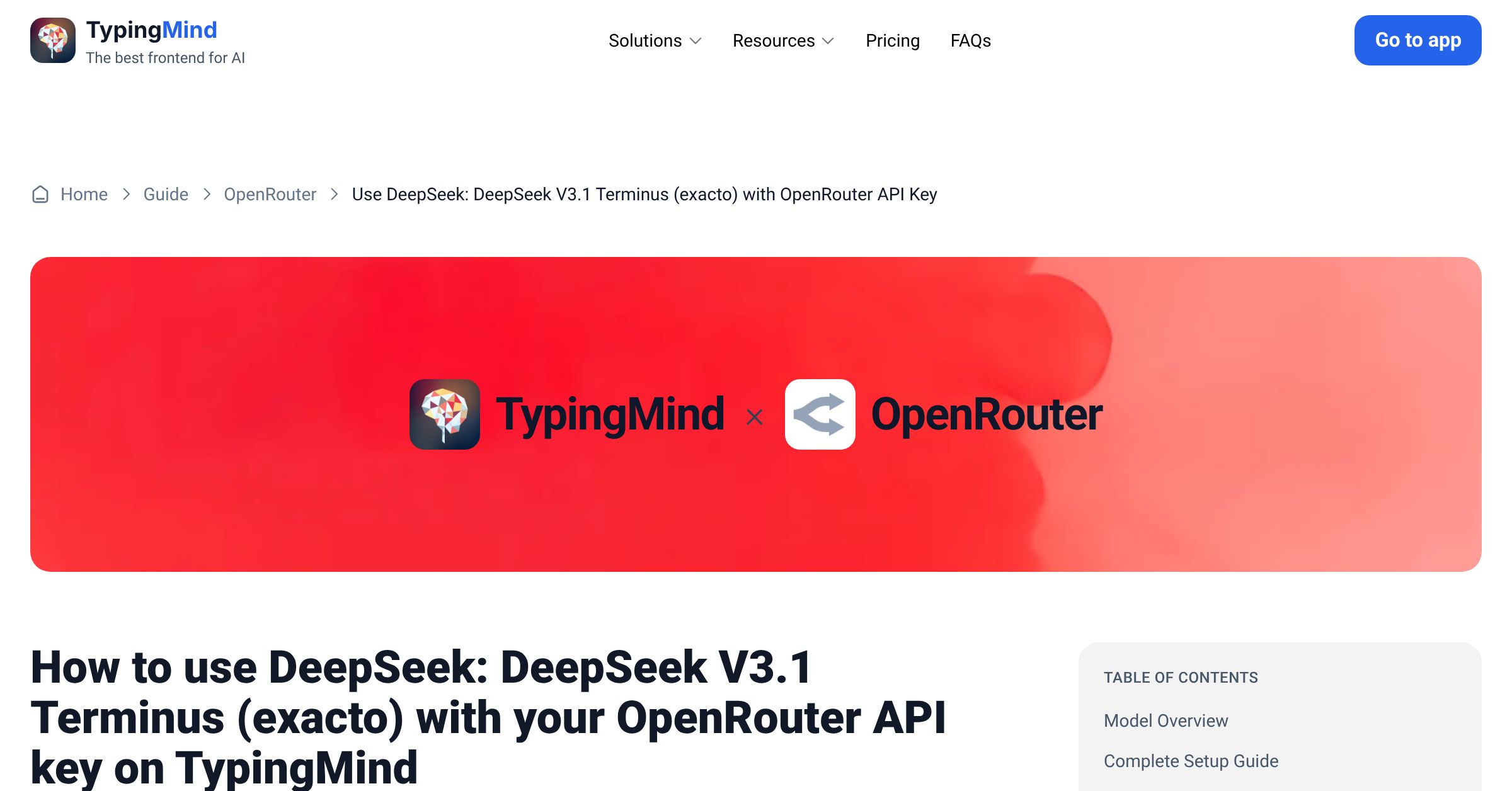 Access and Use DeepSeek: DeepSeek V3.1 Terminus (exacto) via OpenRouter ...