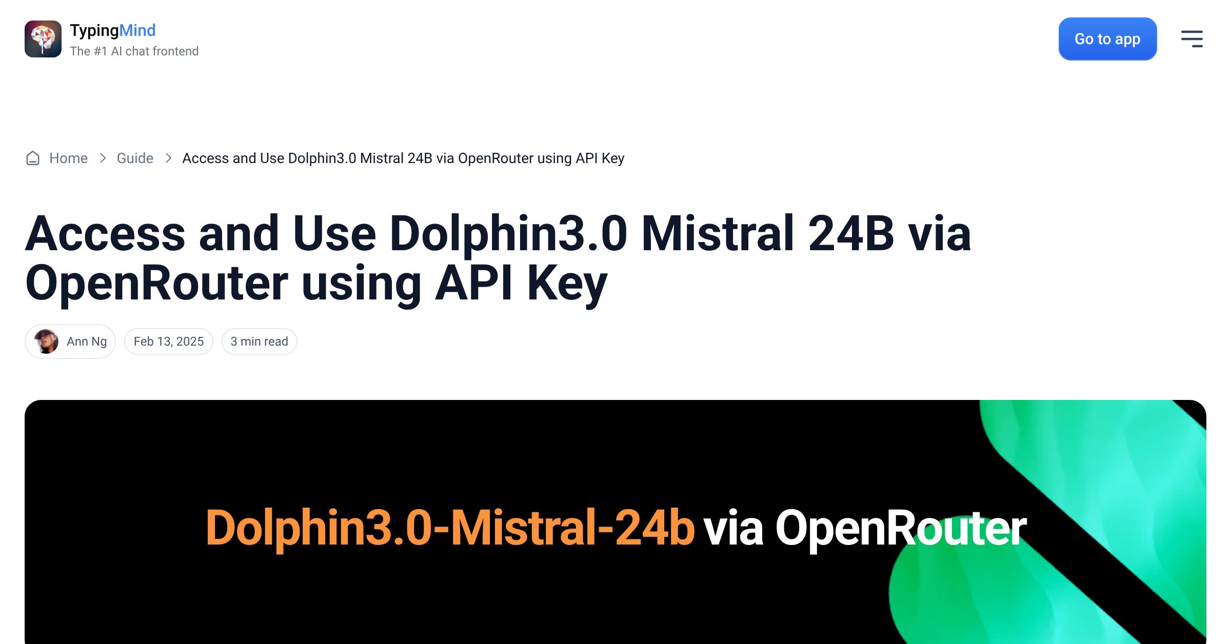 Cover image for Access Dolphin3.0 Mistral 24B via OpenRouter