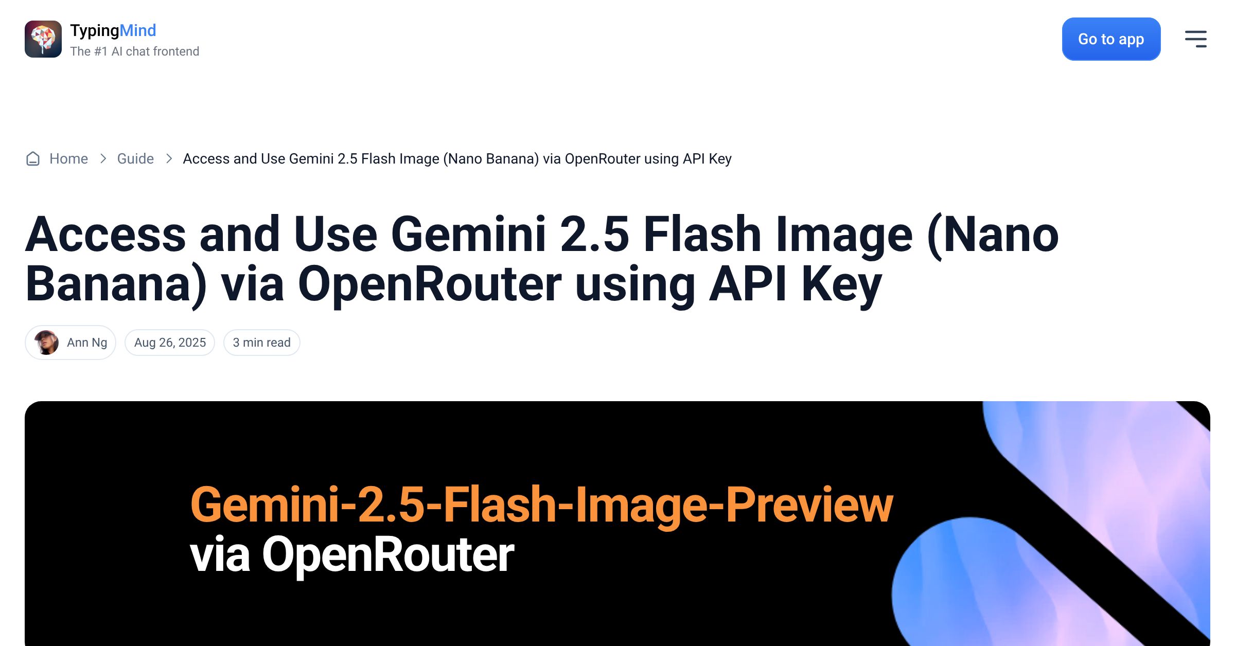 Cover image for Access Gemini 2.5 Flash Image (Nano Banana) via OpenRouter
