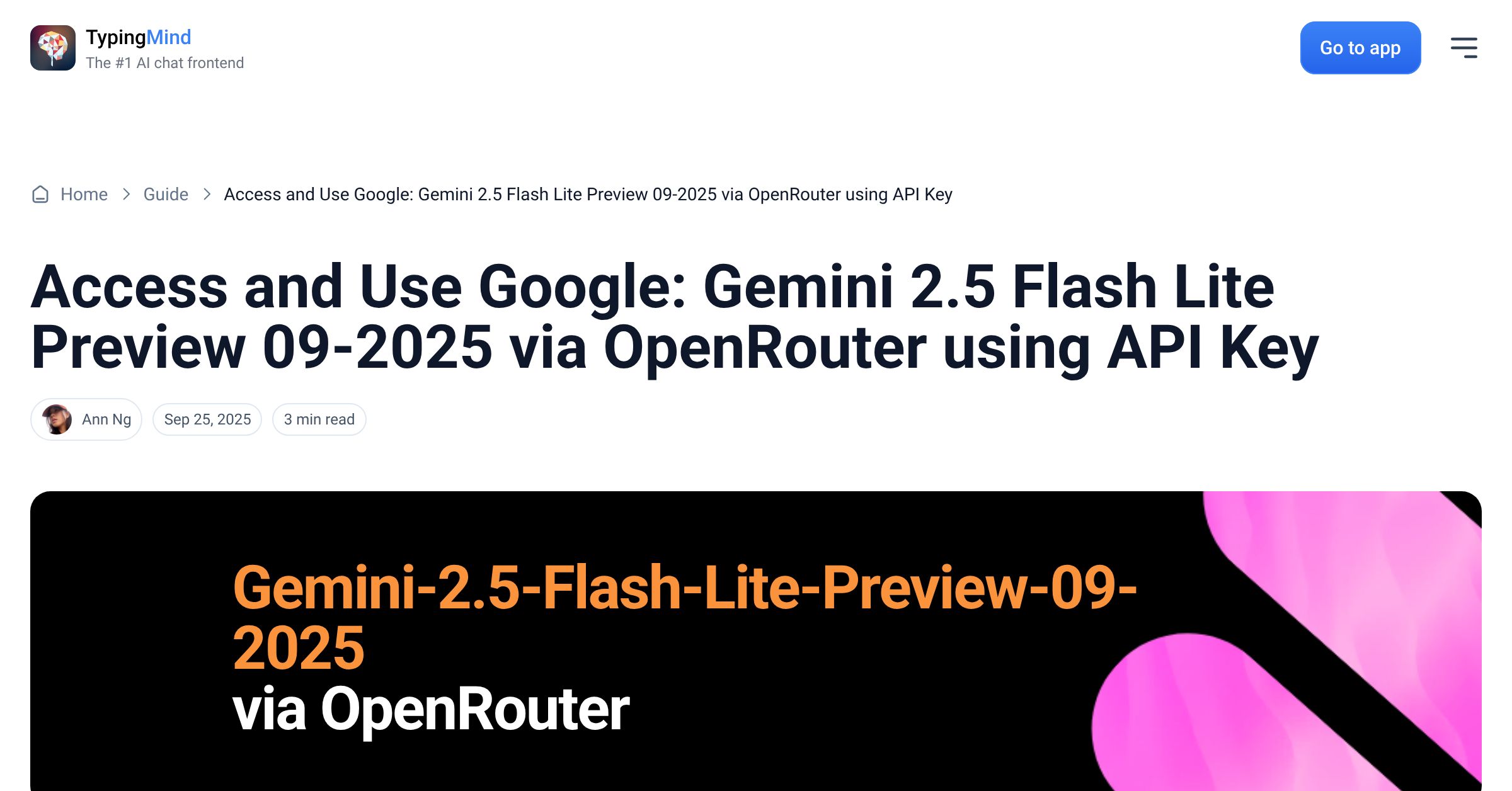 Cover image for Access Google: Gemini 2.5 Flash Lite Preview 09-2025 via OpenRouter