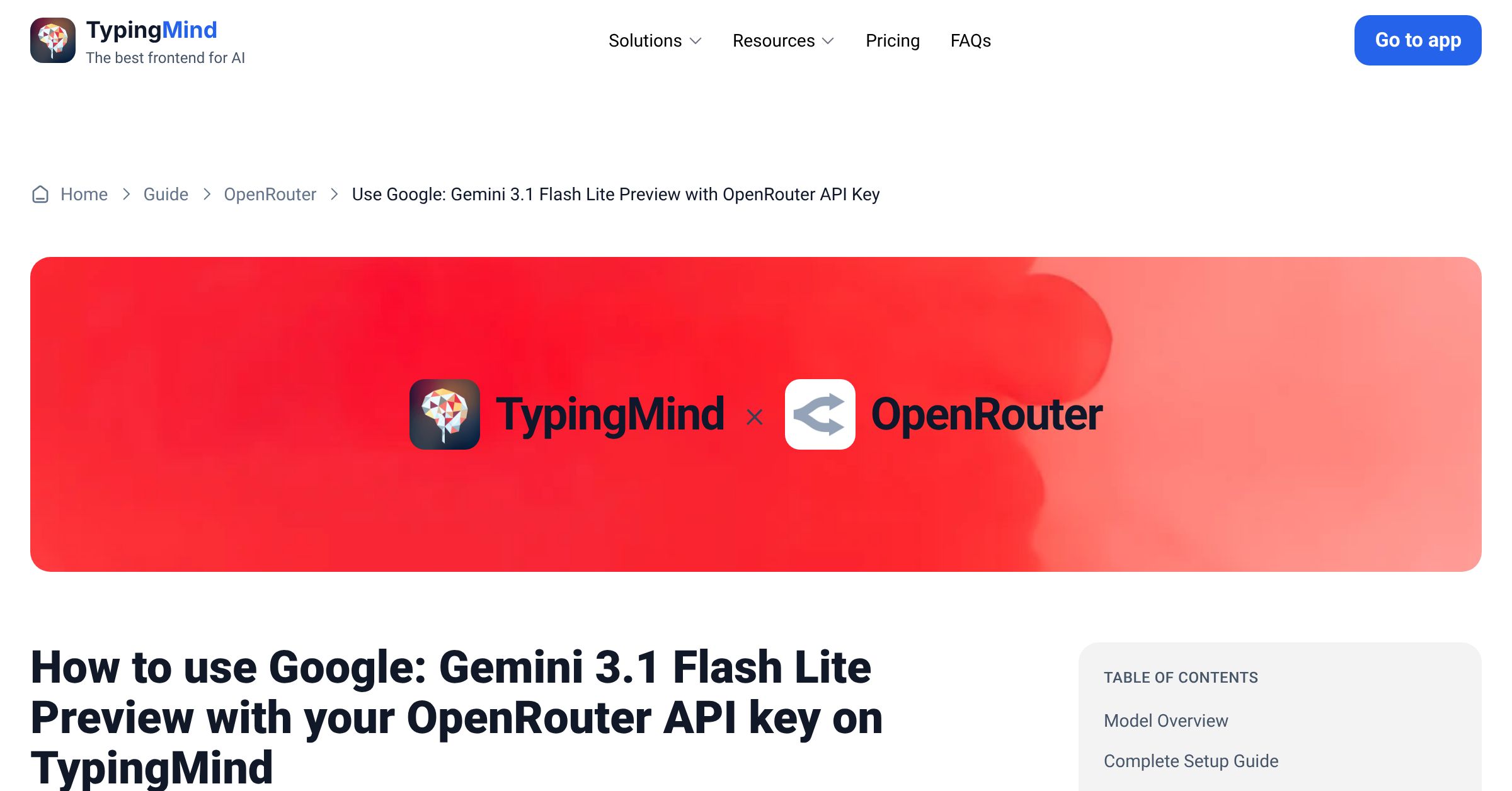 Access and Use Google: Gemini 3.1 Flash Lite Preview via OpenRouter ...