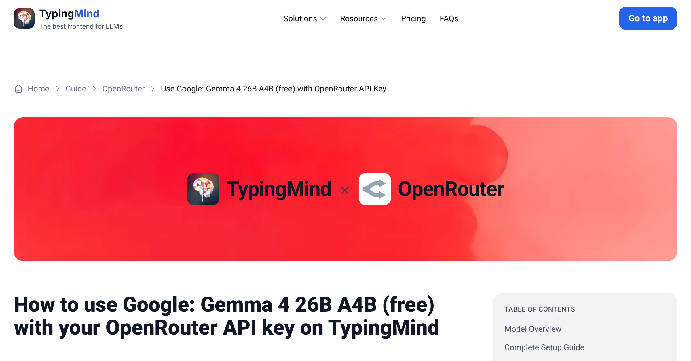 Access and Use Google: Gemma 4 26B A4B (free) via OpenRouter using API ...