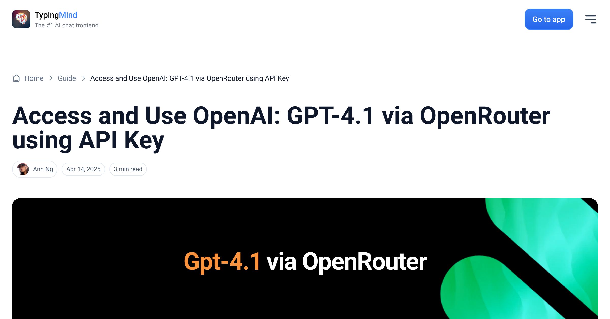 Cover image for Access OpenAI: GPT-4.1 via OpenRouter