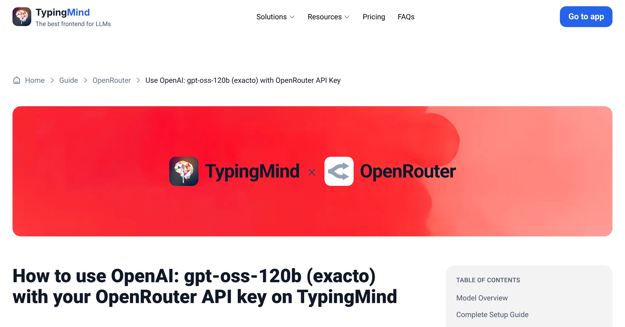 Access and Use OpenAI: gpt-oss-120b (exacto) via OpenRouter using API ...
