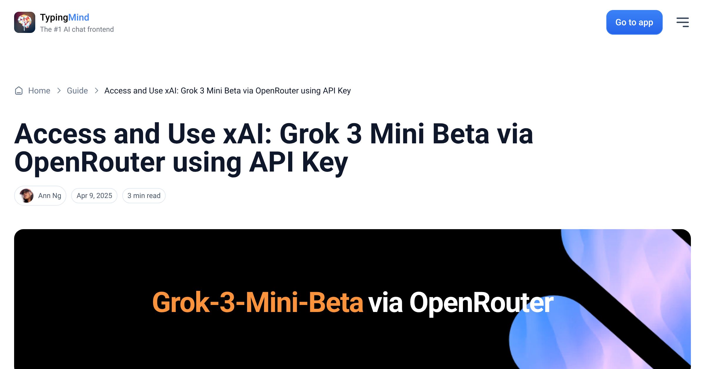 Cover image for Access xAI: Grok 3 Mini Beta via OpenRouter