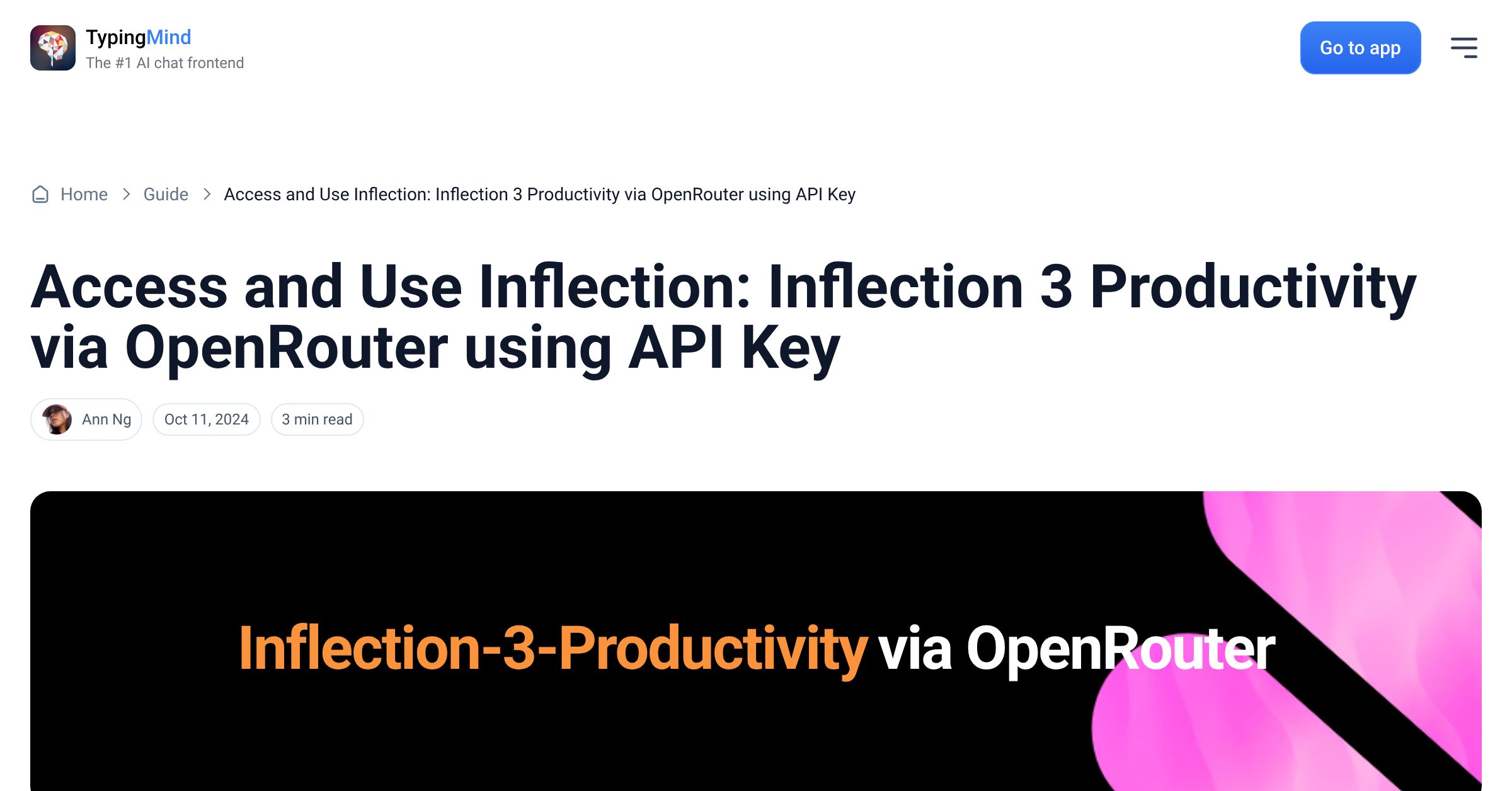 Cover image for Access Inflection: Inflection 3 Productivity via OpenRouter