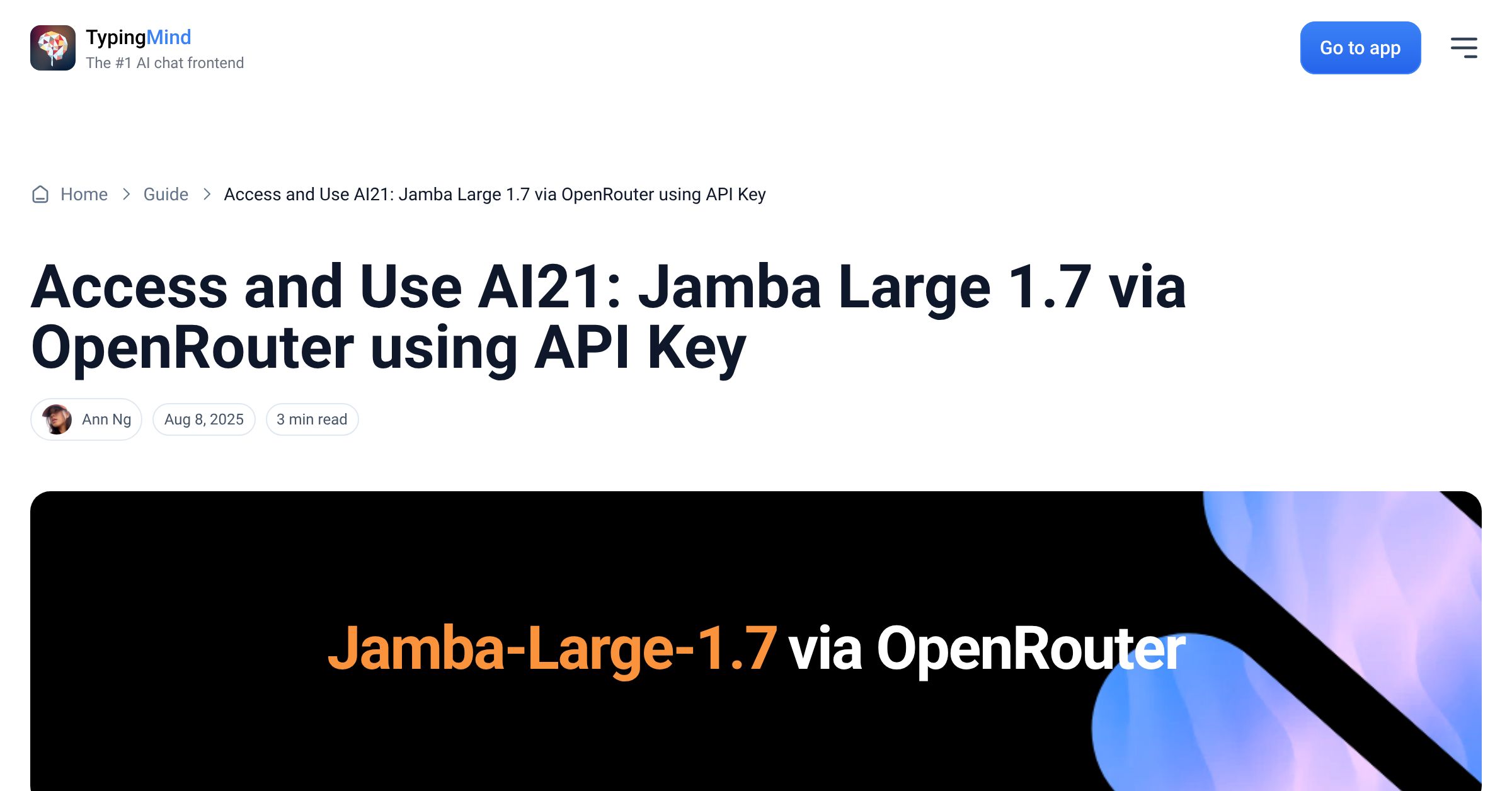 Cover image for Access AI21: Jamba Large 1.7 via OpenRouter