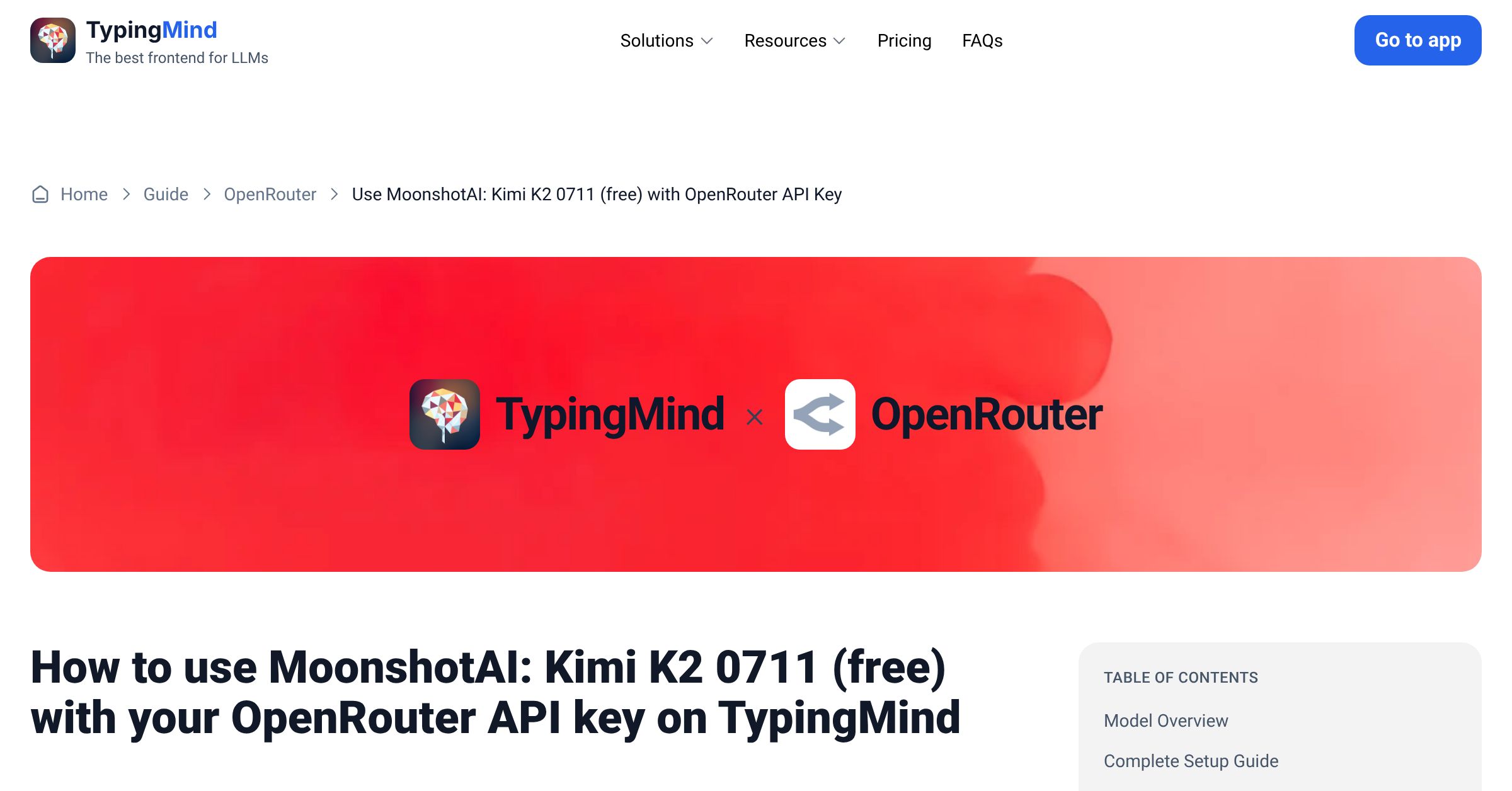 Access and Use MoonshotAI: Kimi K2 0711 (free) via OpenRouter using API ...