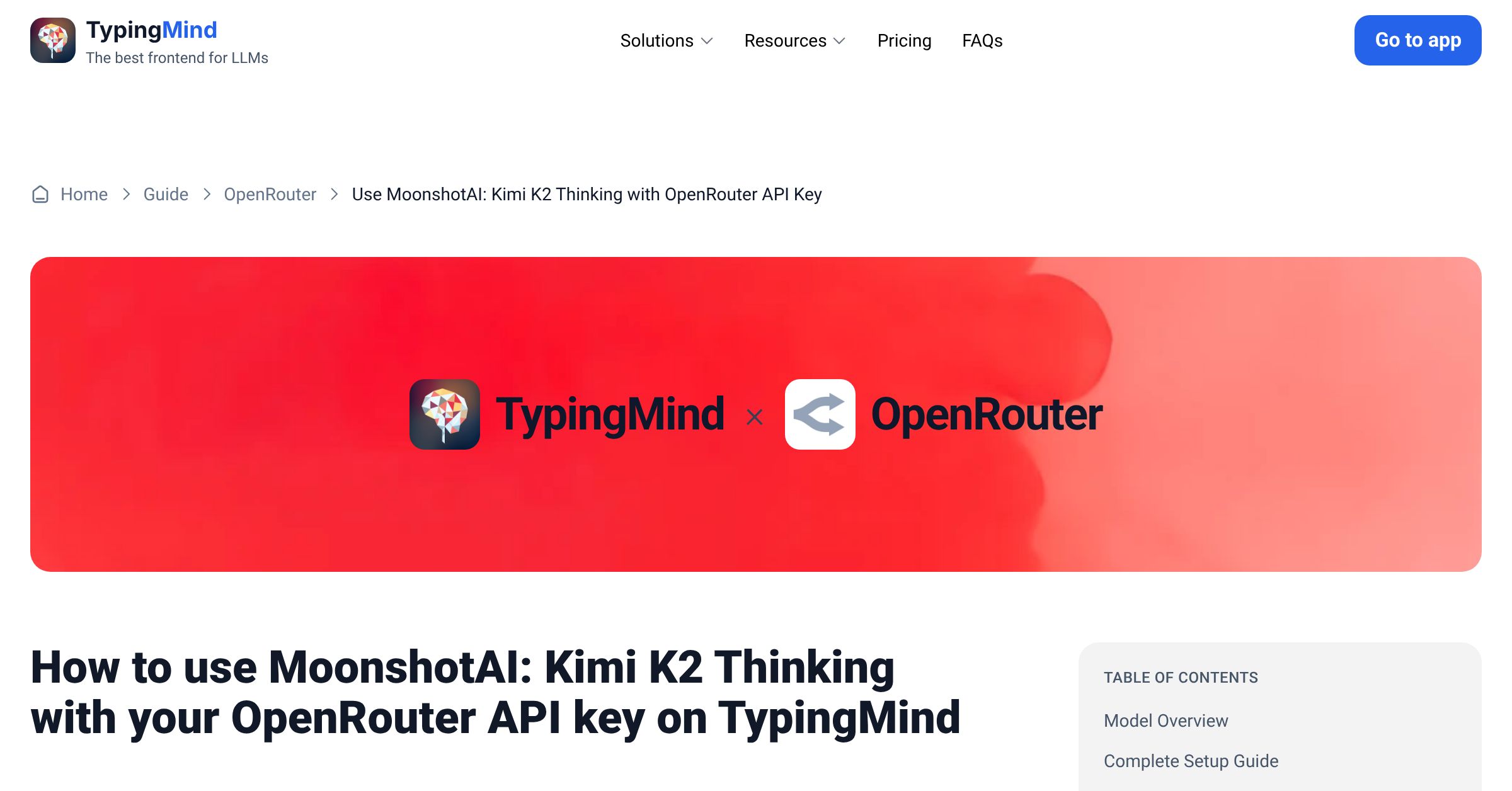 Access and Use MoonshotAI: Kimi K2 Thinking via OpenRouter using API ...