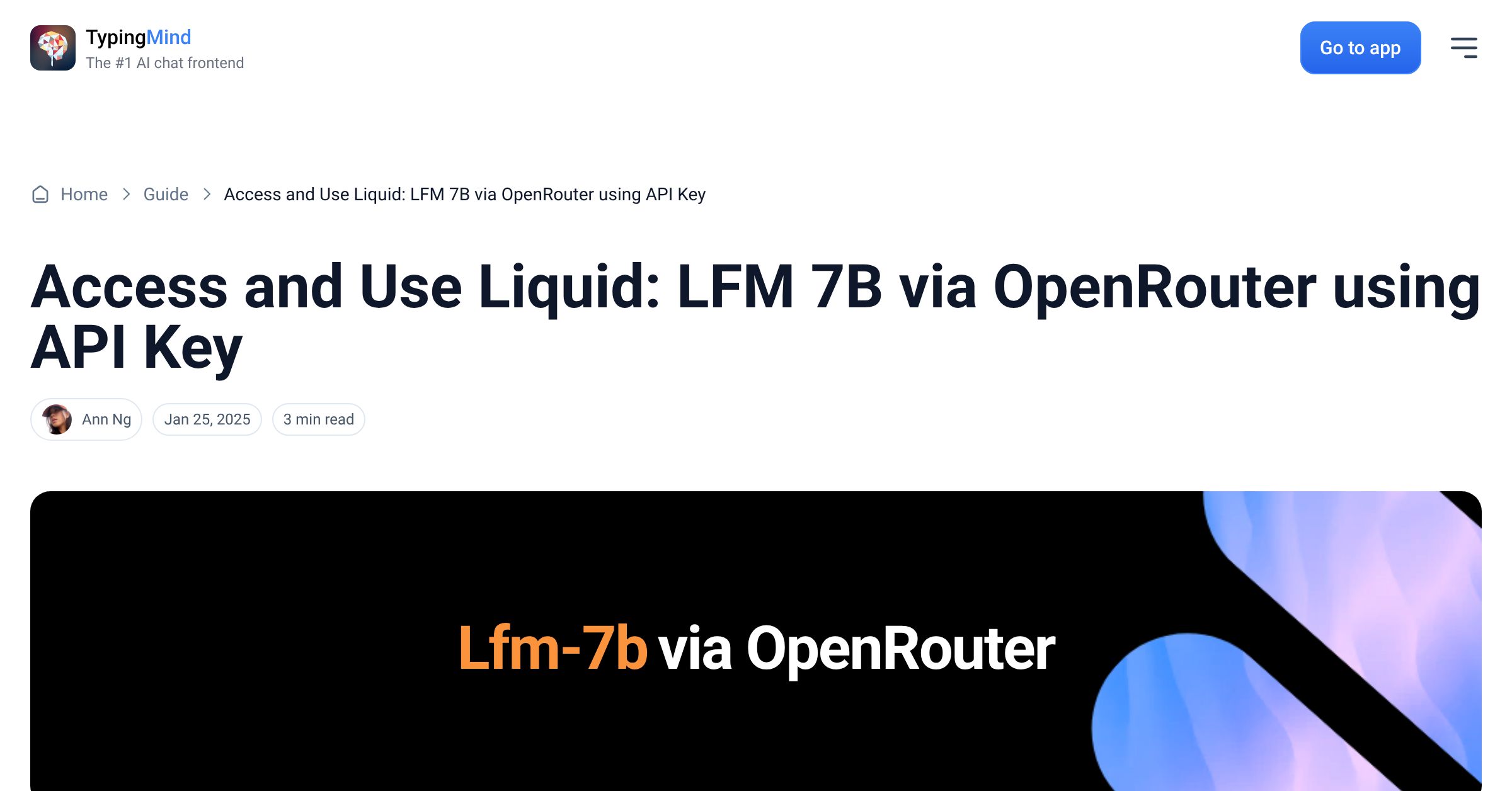 Cover image for Access Liquid: LFM 7B via OpenRouter