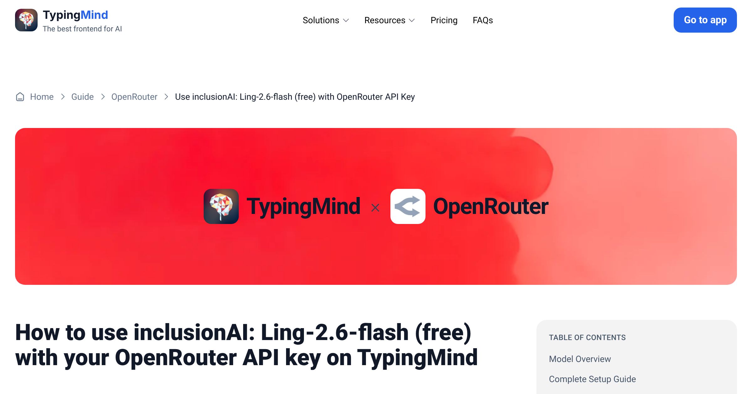 Access and Use inclusionAI: Ling-2.6-flash (free) via OpenRouter using ...