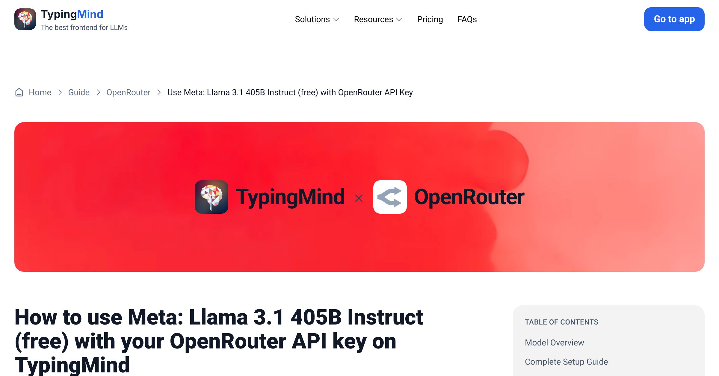 Access and Use Meta: Llama 3.1 405B Instruct (free) via OpenRouter ...