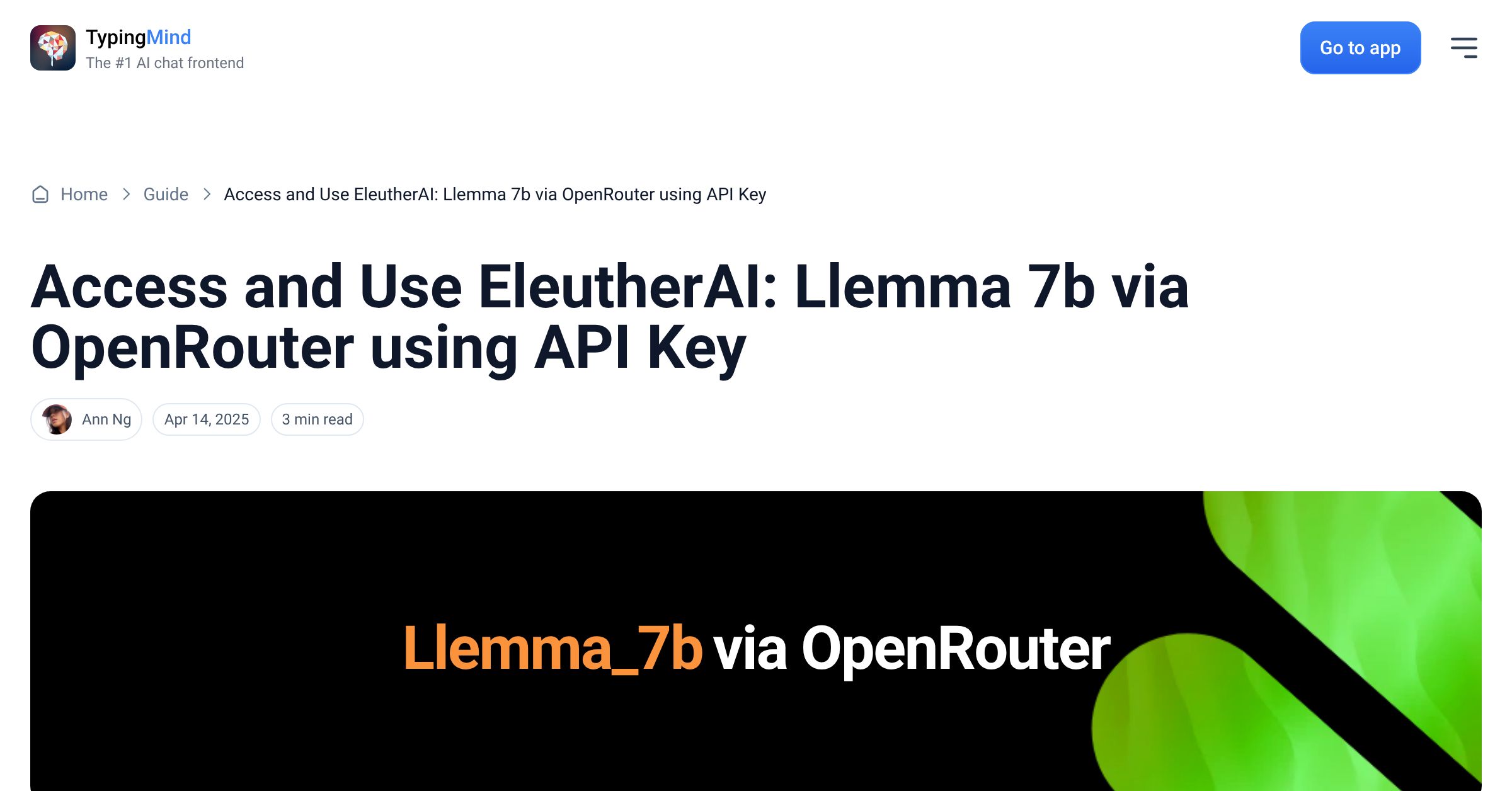Cover image for Access EleutherAI: Llemma 7b via OpenRouter