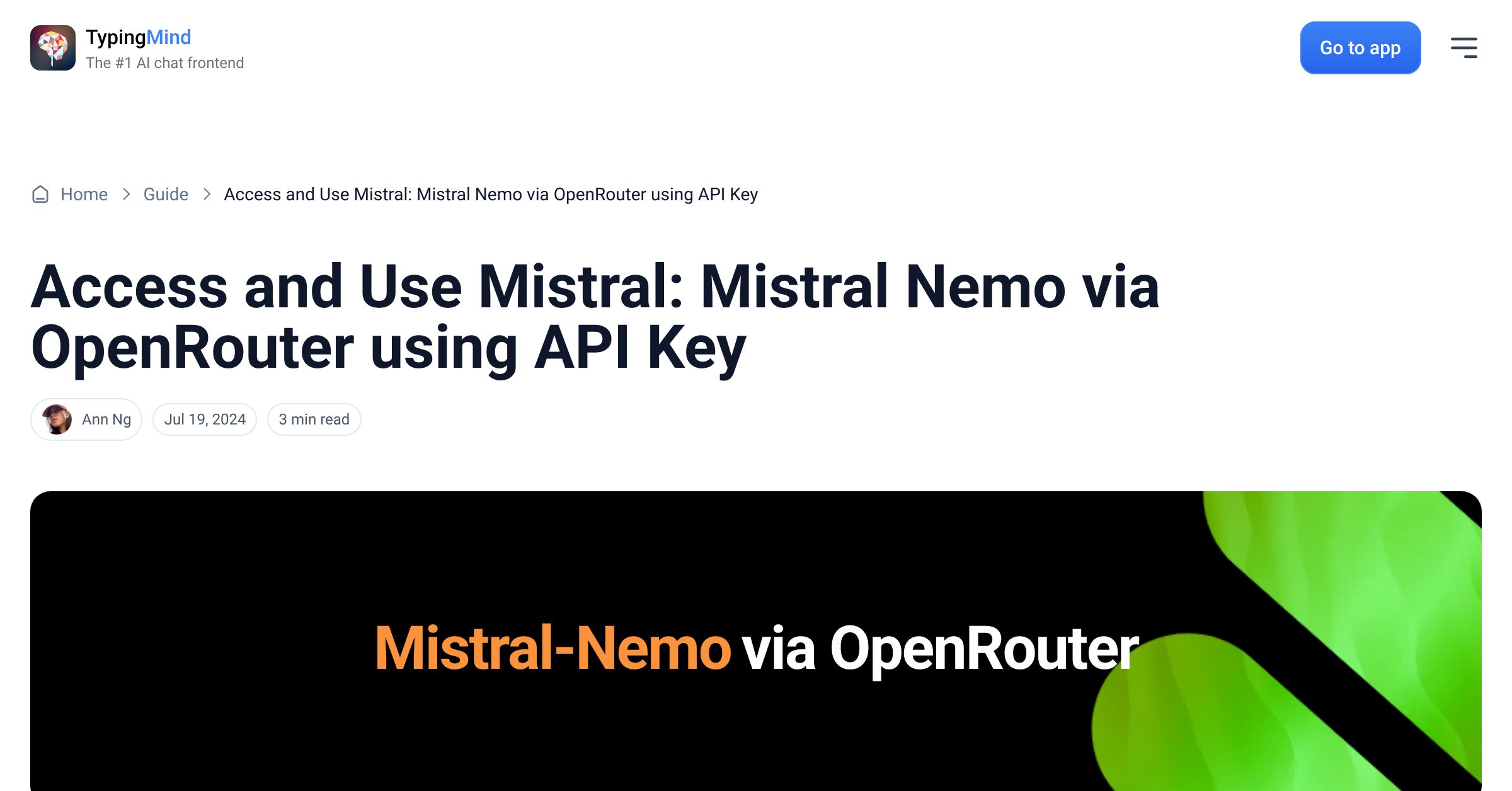 Cover image for Access Mistral: Mistral Nemo via OpenRouter