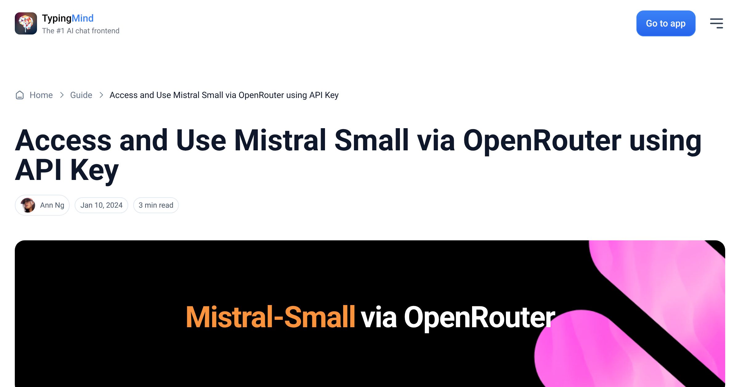 Cover image for Access Mistral Small via OpenRouter
