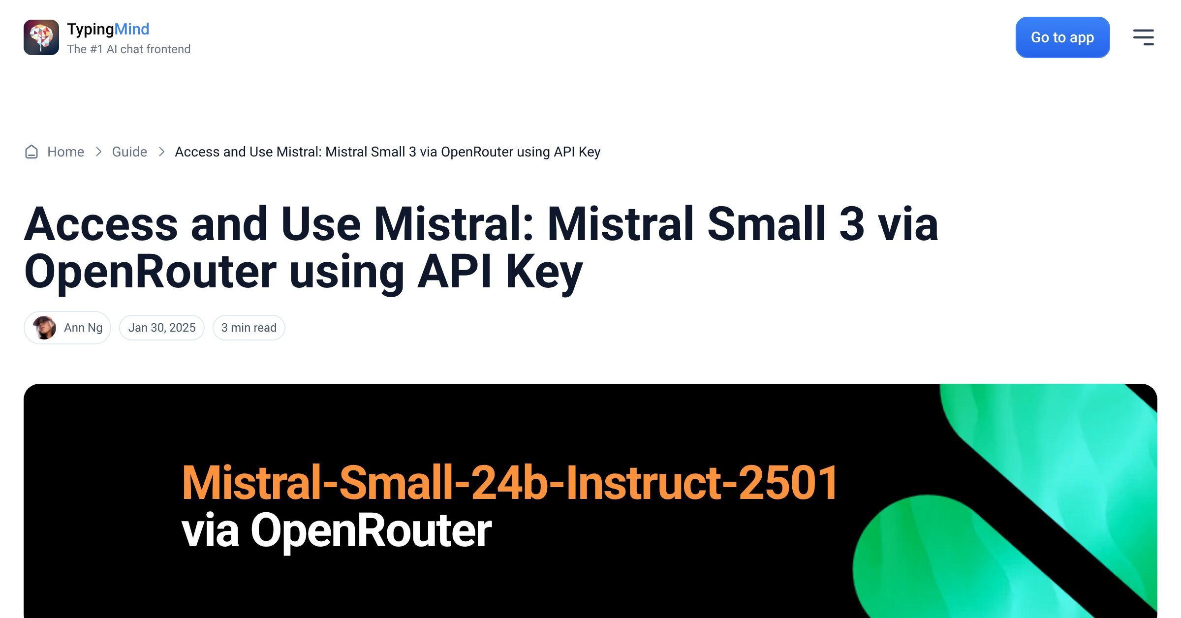 Cover image for Access Mistral: Mistral Small 3 via OpenRouter