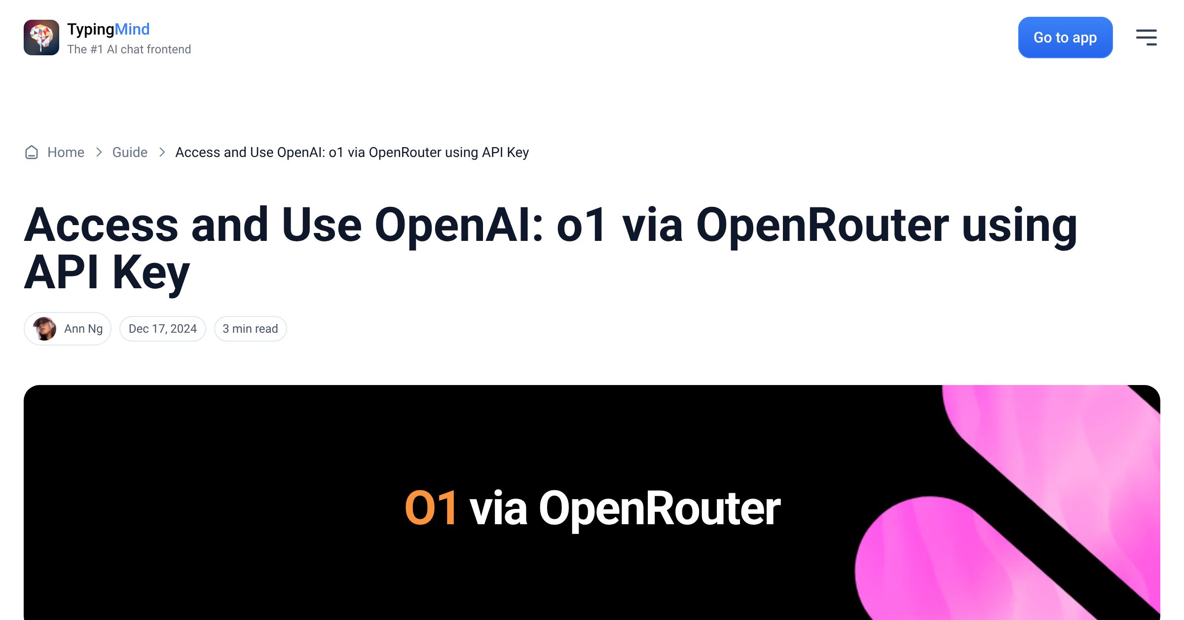 Cover image for Access OpenAI: o1 via OpenRouter