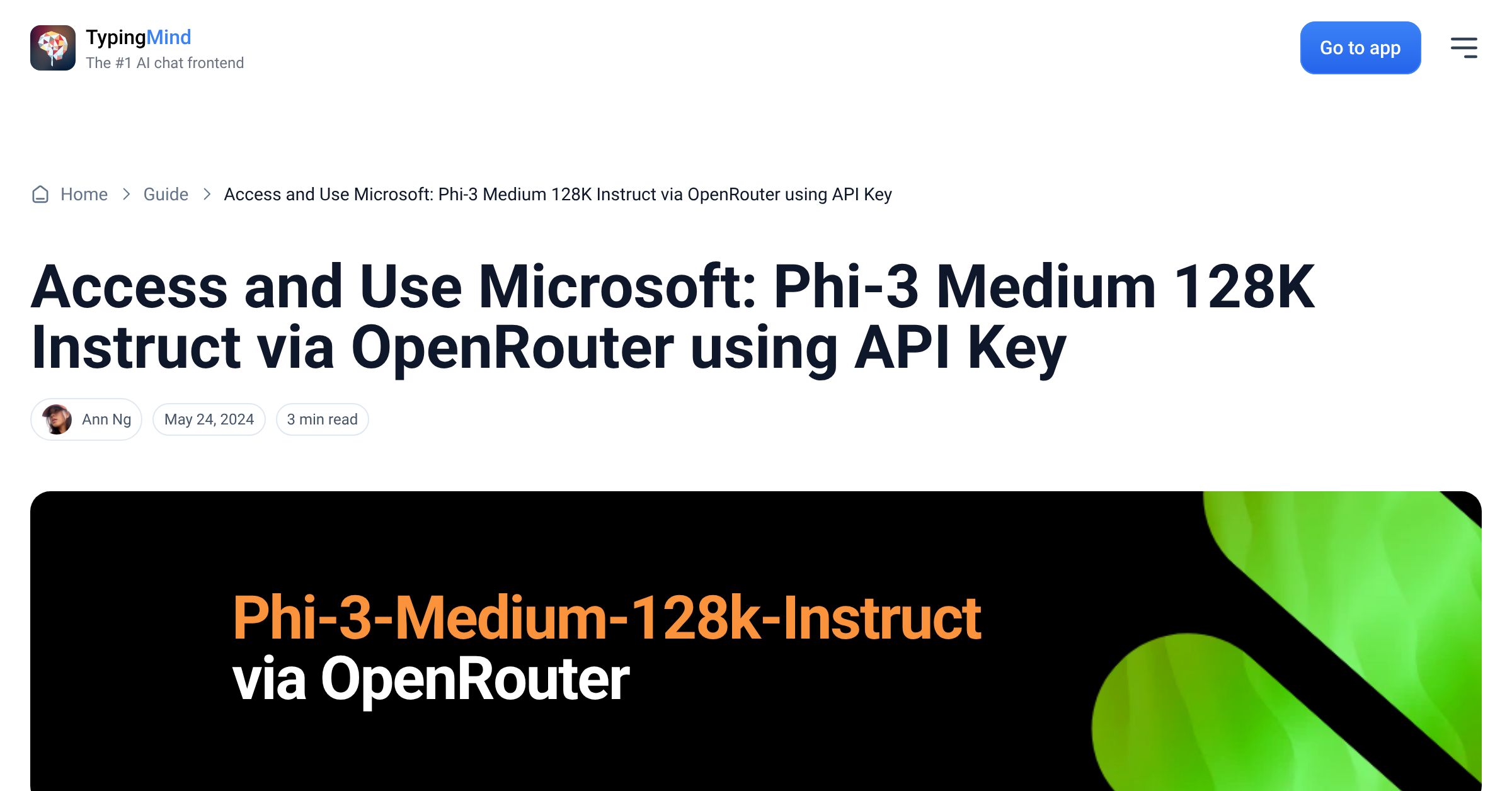 Cover image for Access Microsoft: Phi-3 Medium 128K Instruct via OpenRouter