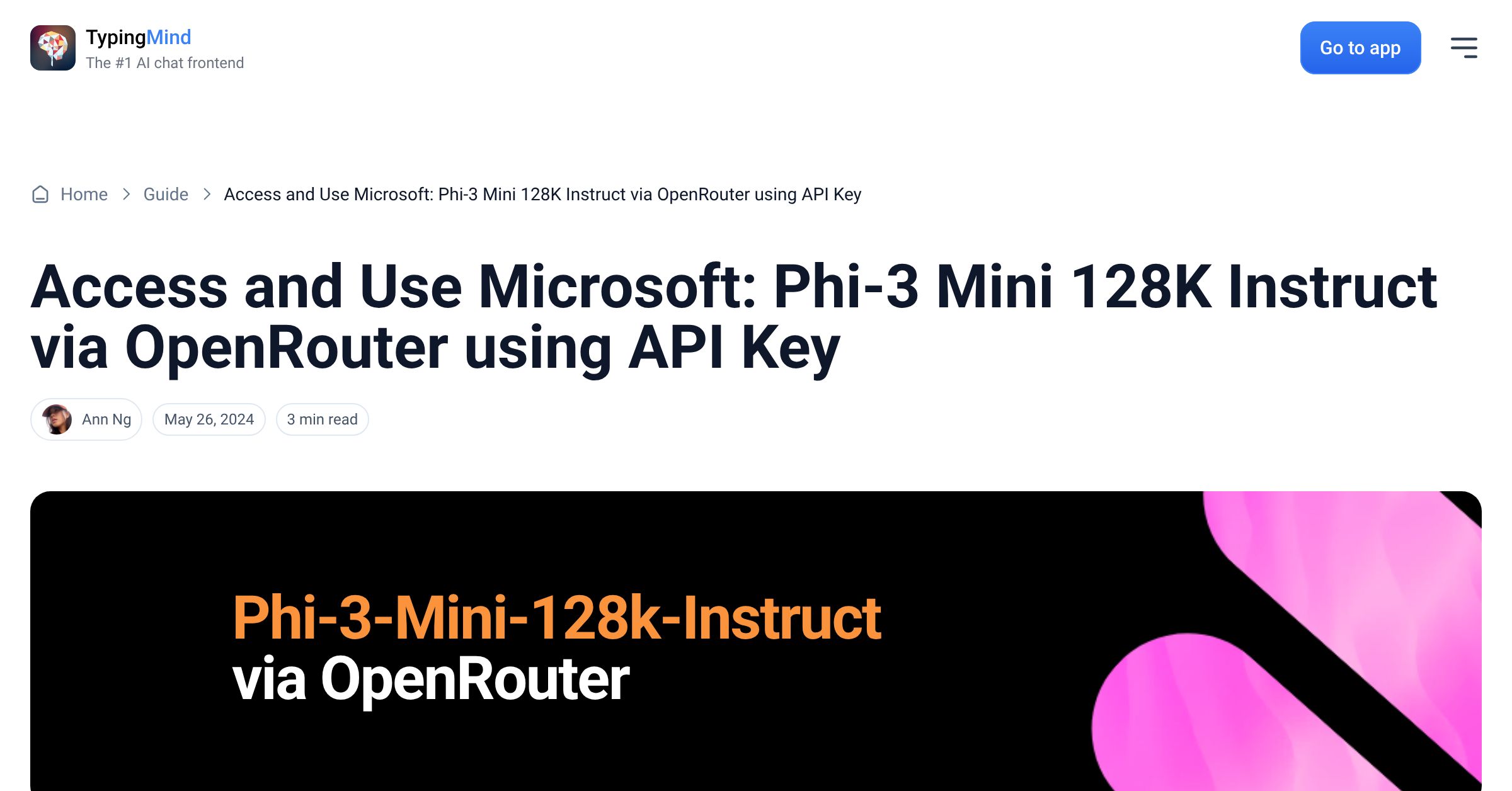 Cover image for Access Microsoft: Phi-3 Mini 128K Instruct via OpenRouter