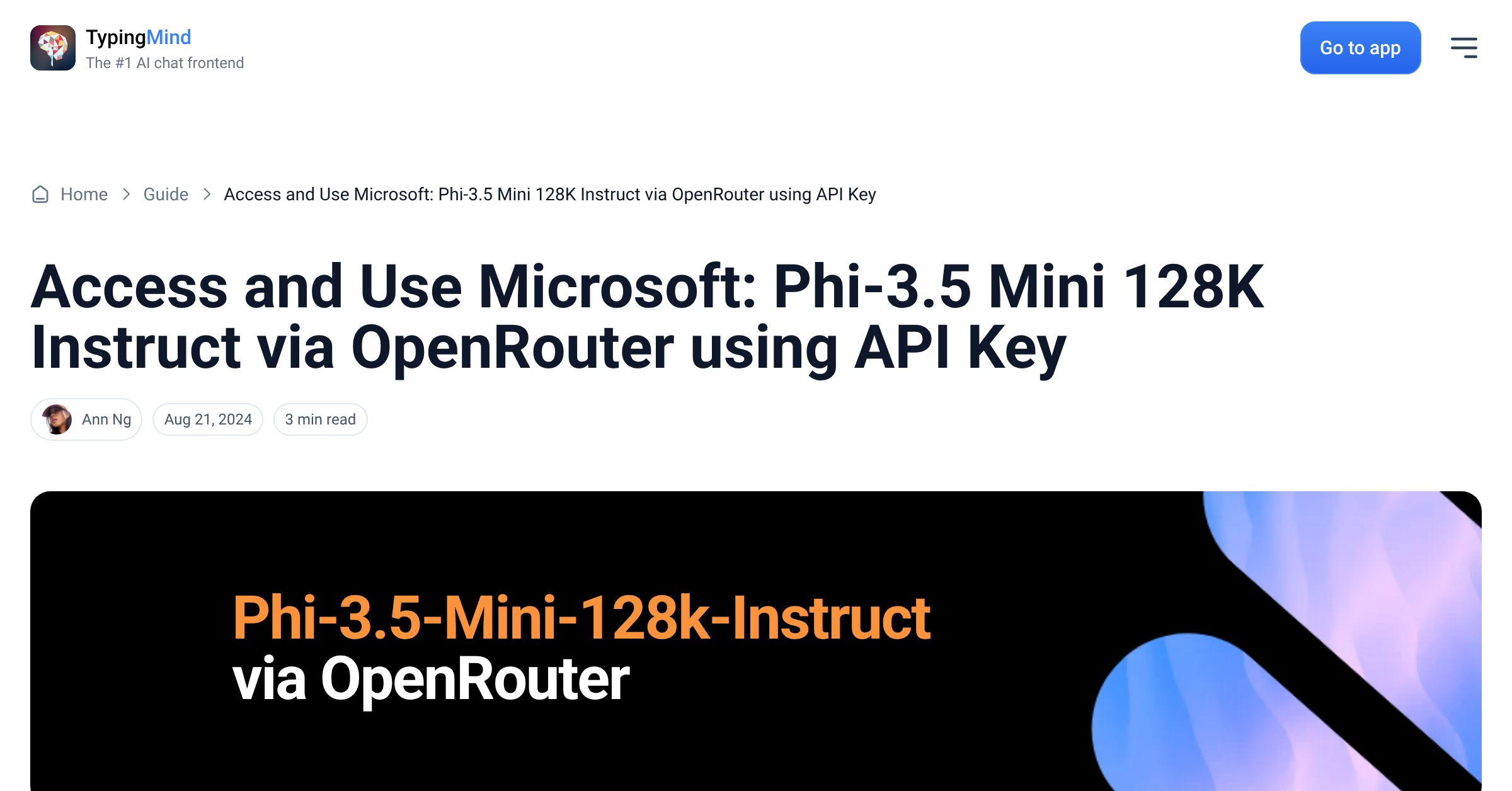 Cover image for Access Microsoft: Phi-3.5 Mini 128K Instruct via OpenRouter