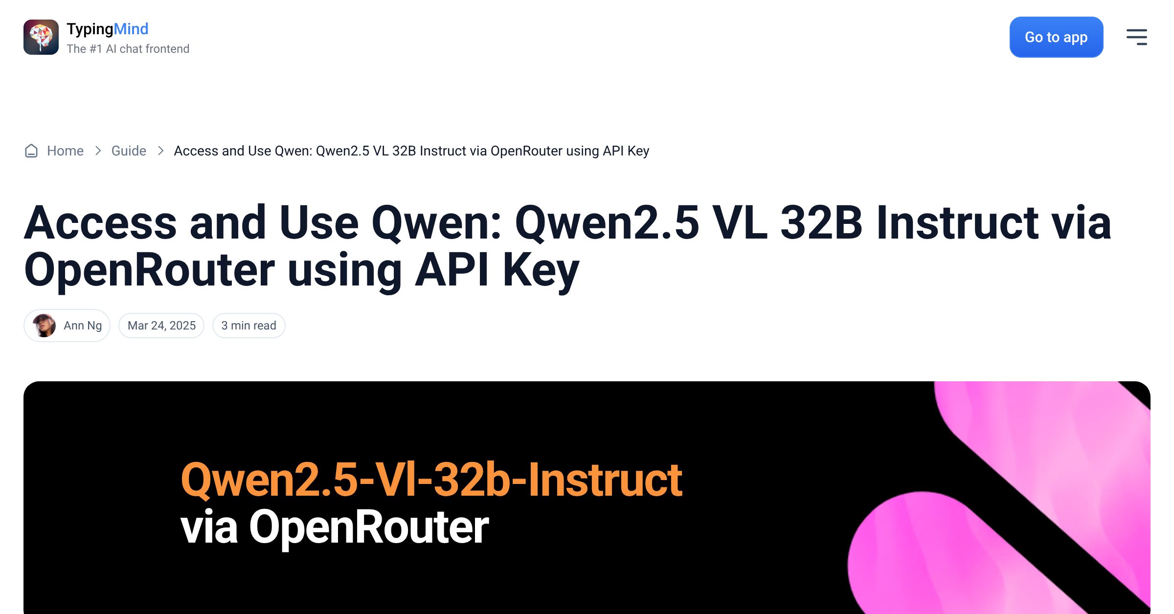 Cover image for Access Qwen: Qwen2.5 VL 32B Instruct via OpenRouter