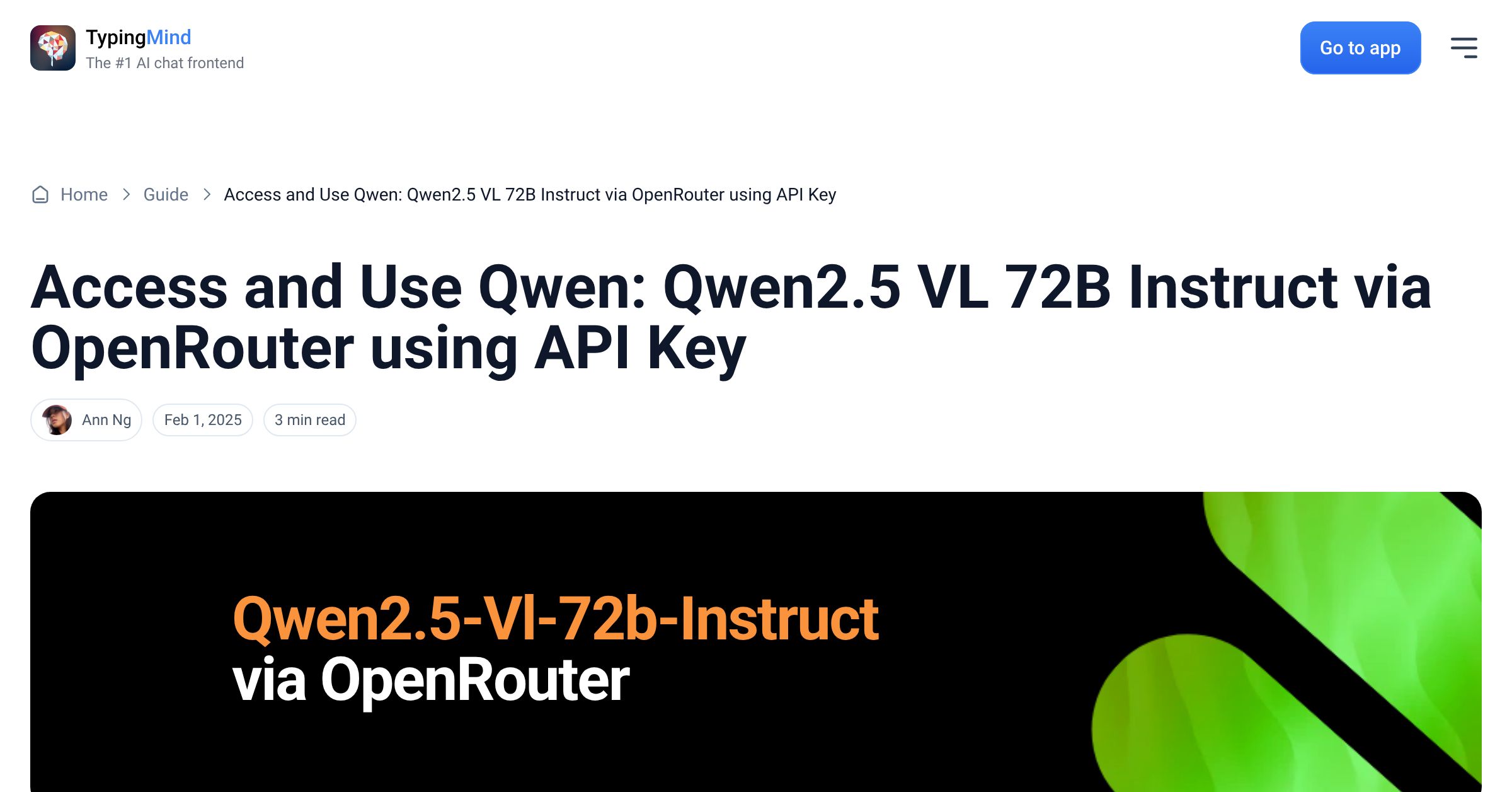 Cover image for Access Qwen: Qwen2.5 VL 72B Instruct via OpenRouter
