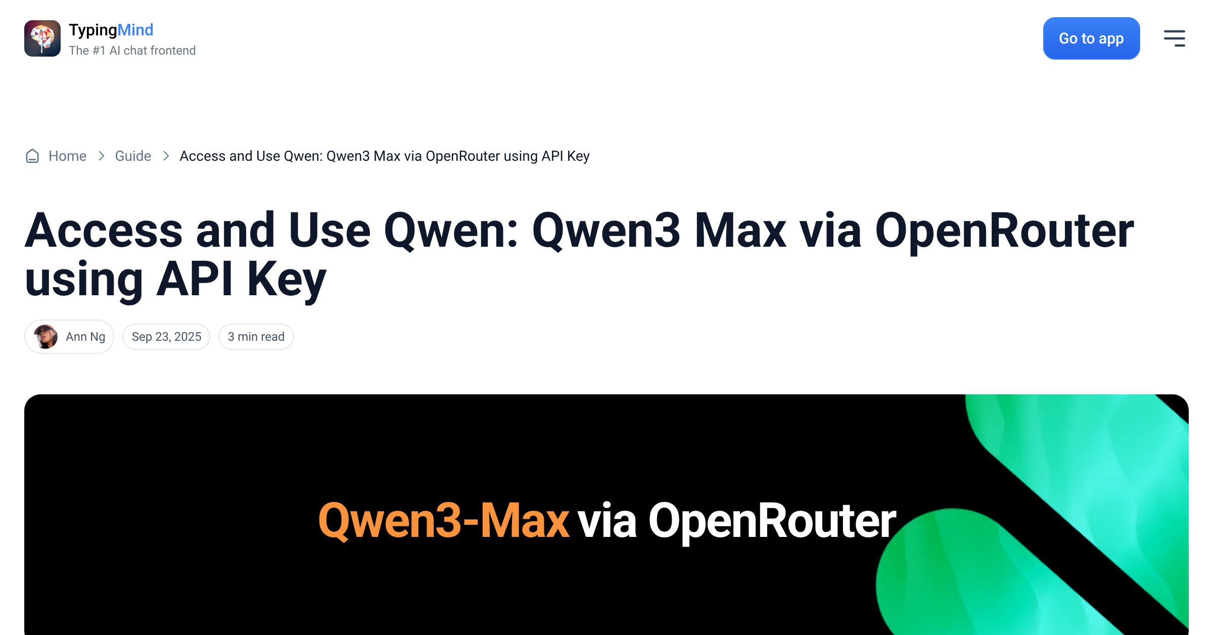 Cover image for Access Qwen: Qwen3 Max via OpenRouter